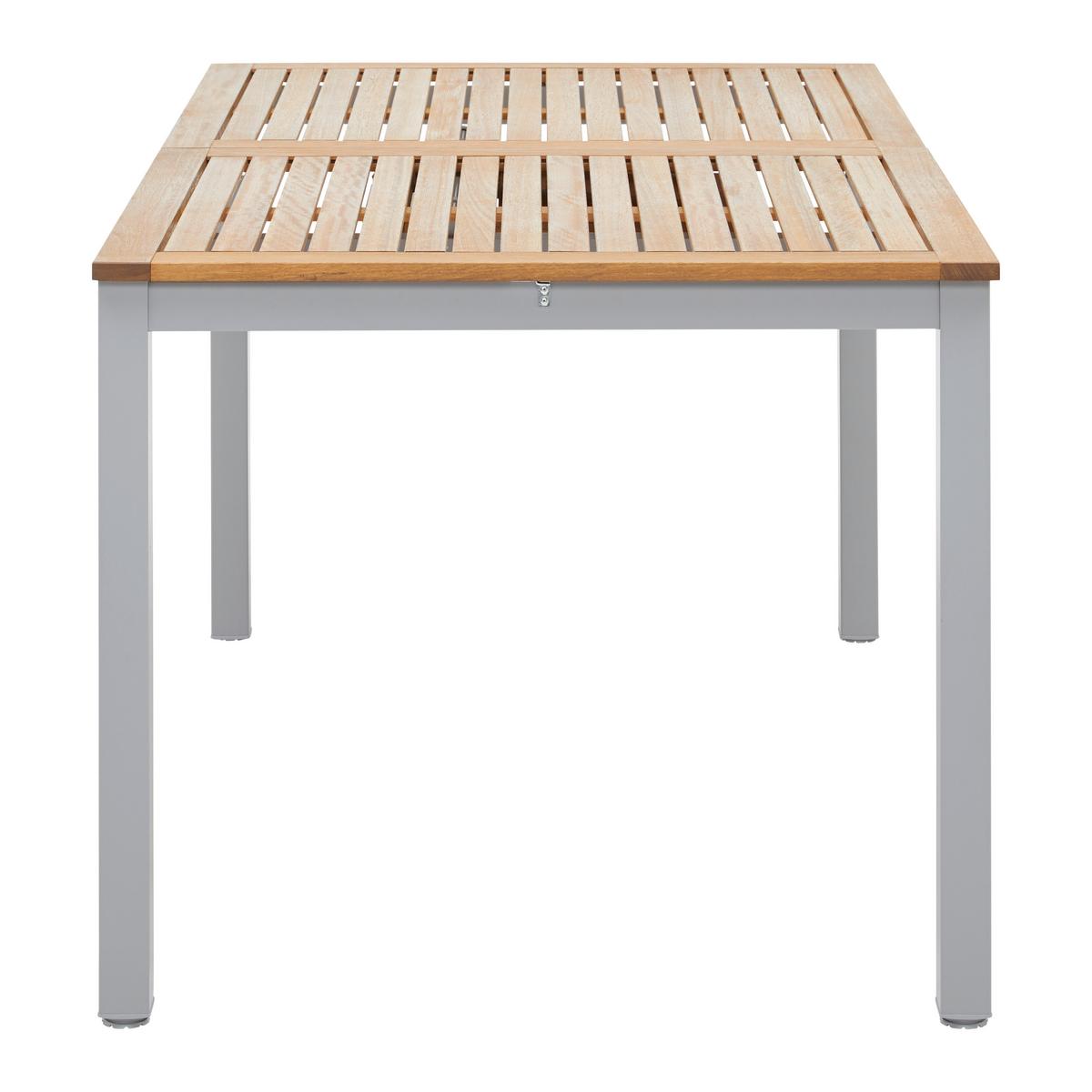 Gartentisch Barcelona 1 Grau/Natur aus Holz/Metall - Naturfarben/Grau, Modern, Holz/Metall (150-200/74,6/89,3cm) - Mömax