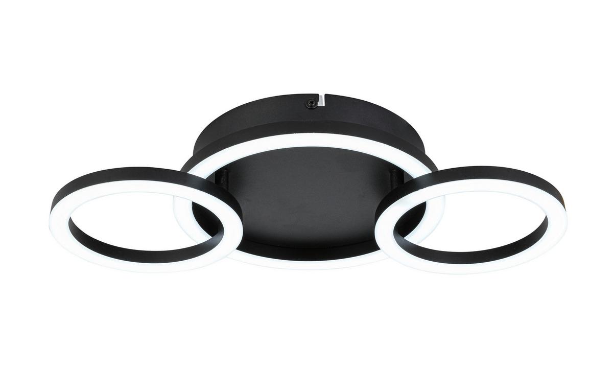 LED-Deckenleuchte Numim O Schwarz max. 24 Watt - Schwarz, MODERN, Kunststoff/Metall (43/23/5cm) - Mömax