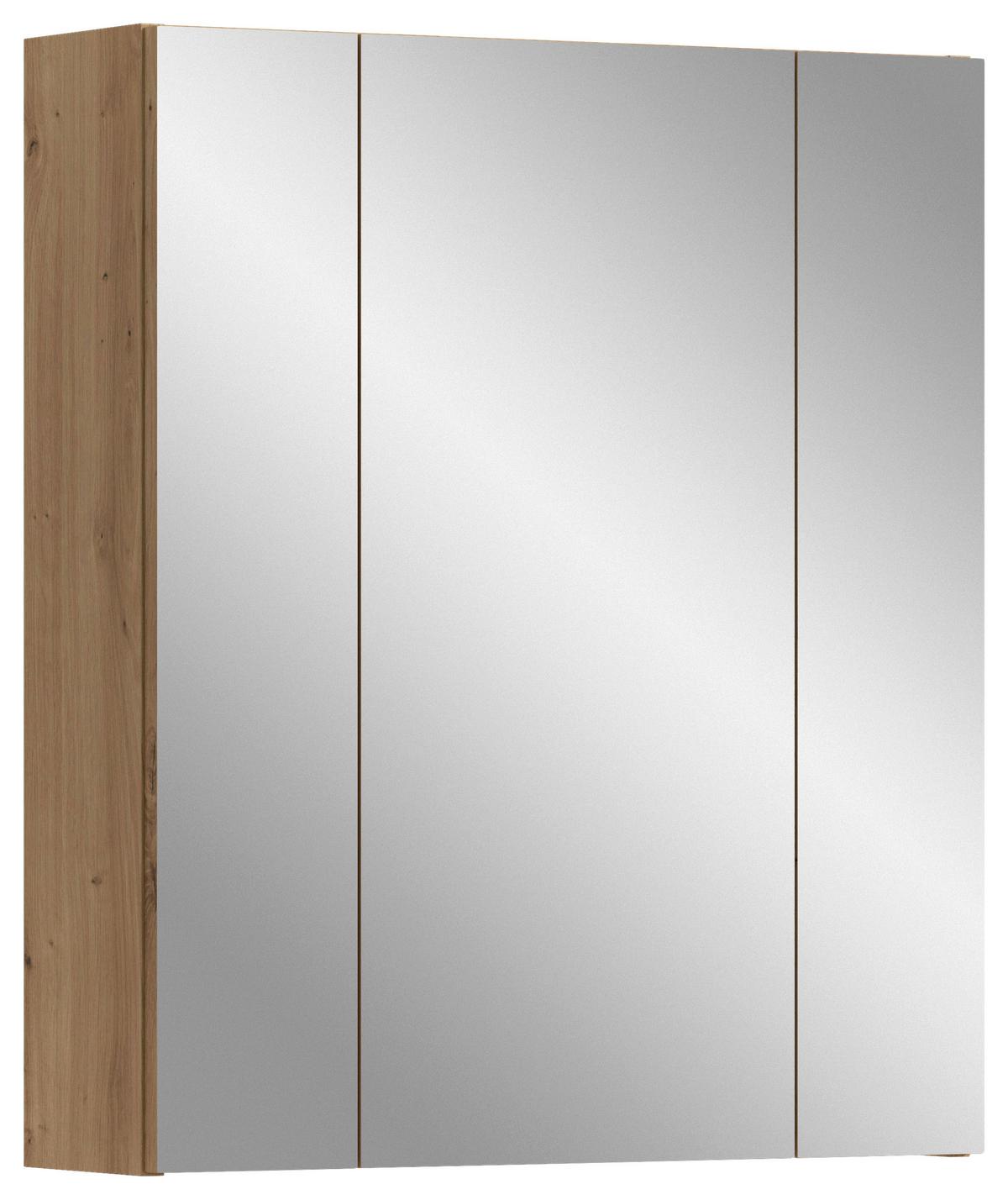 Element S Ogledalom Ice - hrast Artisan, Basics, staklo/drvni materijal (60/70/18cm) - MID.YOU