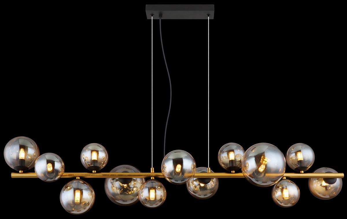 Viseča Led-svetilka Riha, S Sijalko - črna/prosojno, Design, kovina/umetna masa (120/34,5/120cm) - Globo