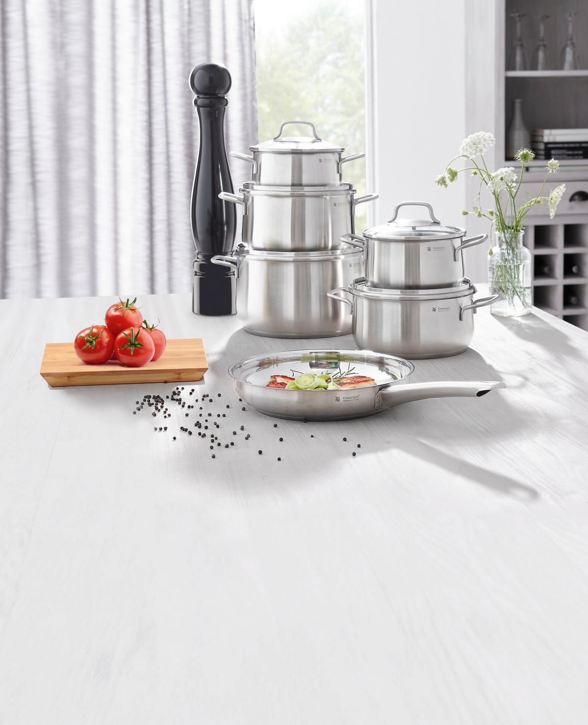 ZESTAW GARNKÓW 0739166030 WMF - kolor stalowy/przejrzysty, Basics, metal/szkło - WMF