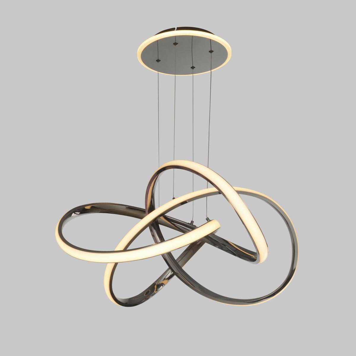 LAMPA WISZĄCA LED 6064-105 BANDOL - czarny chrom, Design, metal (64/150cm)