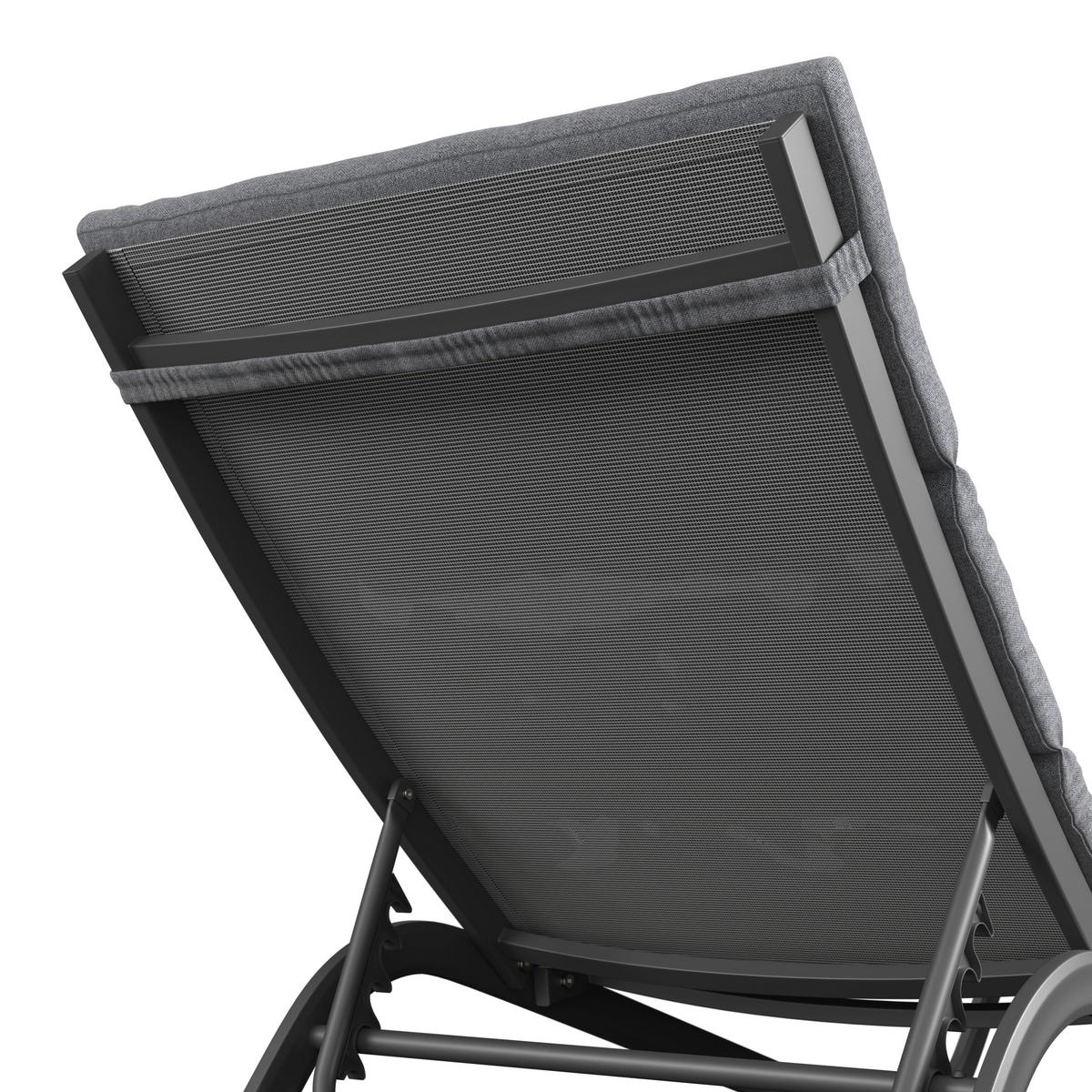 Vrtni Ležalnik Otti, Aluminij - siva/antracit, Basics, kovina/tekstil (211/44/75cm) - Mömax