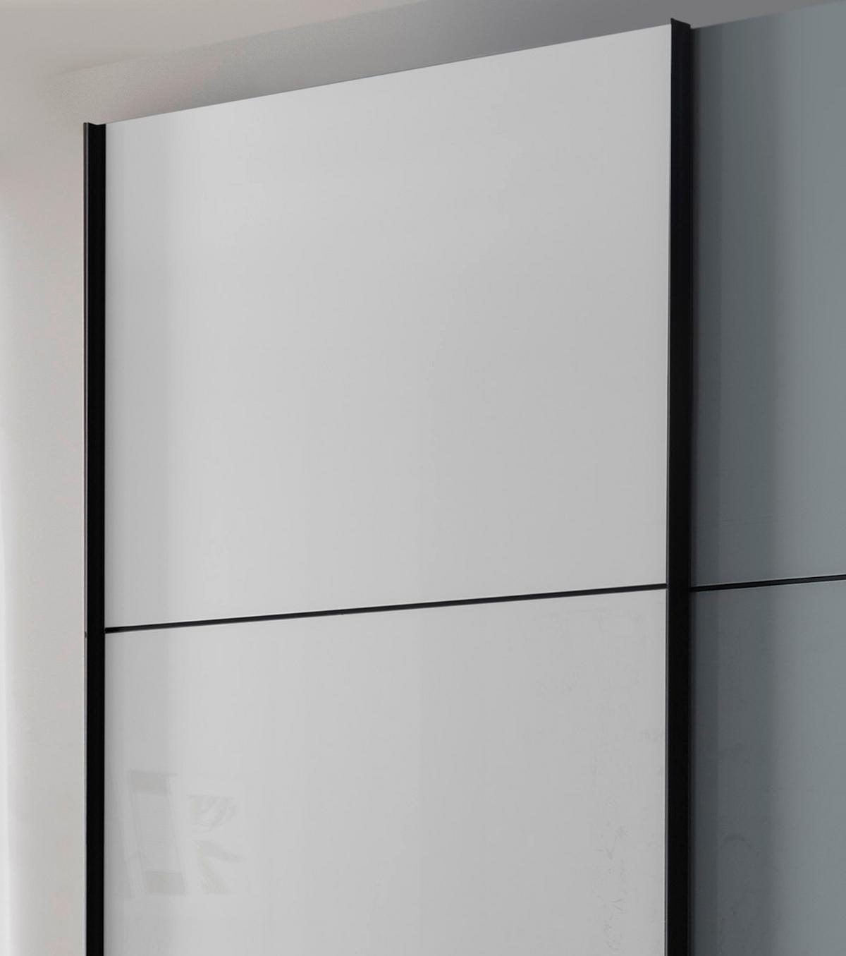 Ormar Sa Staklenim Kliznim Vratima Includo - bijela/tamno siva, Moderno, staklo/drvni materijal (200/222/68cm) - Premium Living