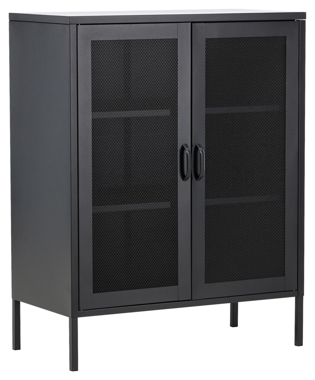 SIDEBOARD MISHA - Schwarz, Design, Metall (80/101.5/40cm) - Livetastic