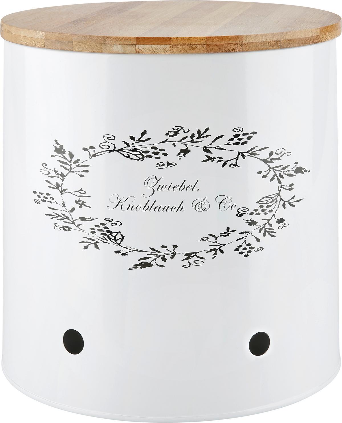 Cutie cu capac Lore - alb/culoare natur, Romantik / Landhaus, lemn/metal (22/22cm) - Zandiara