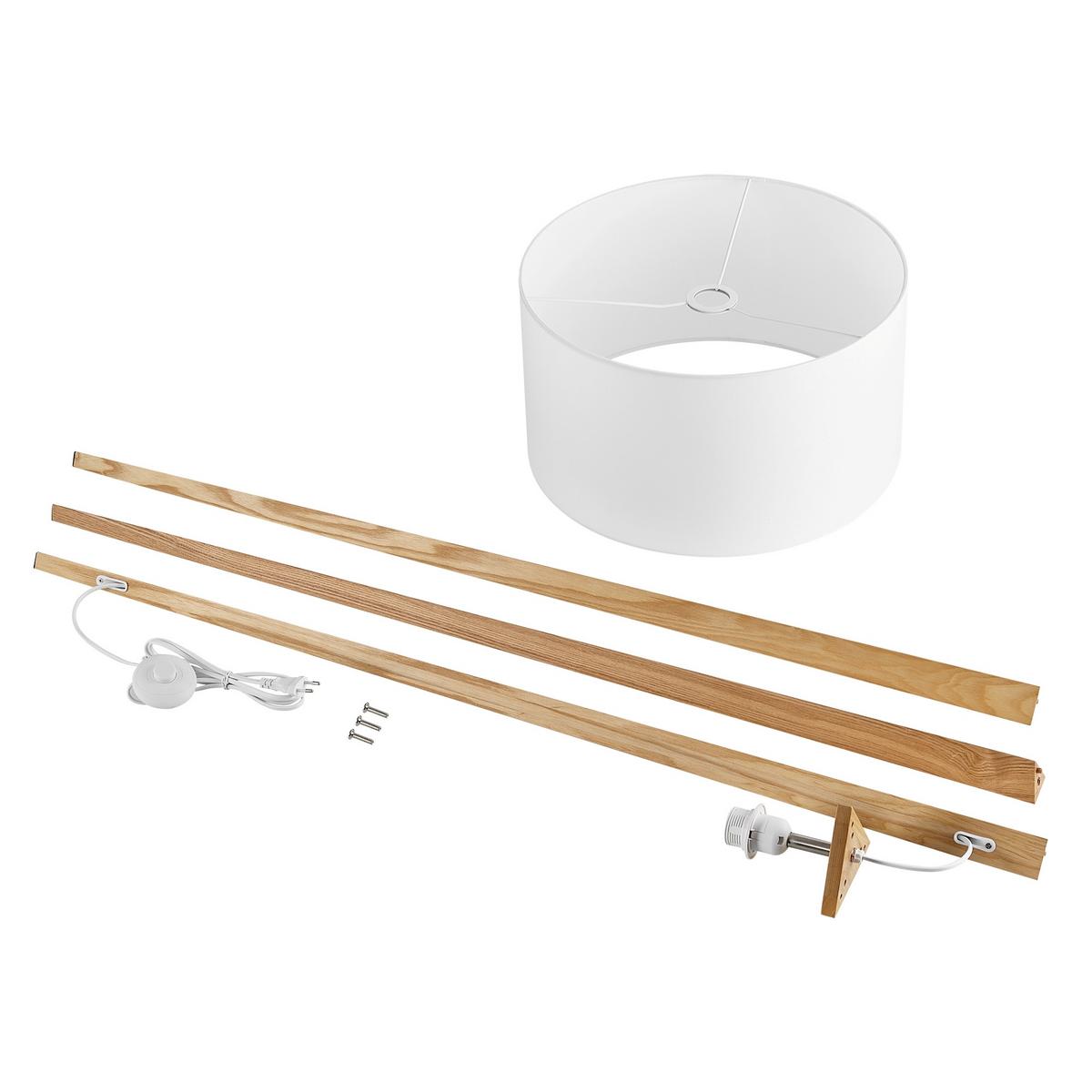 LAMPA STOJĄCA COLCHESTER *SBN* - kolor naturalny/biały, Konventionell, metal/tkanina (45/148cm) - Novel