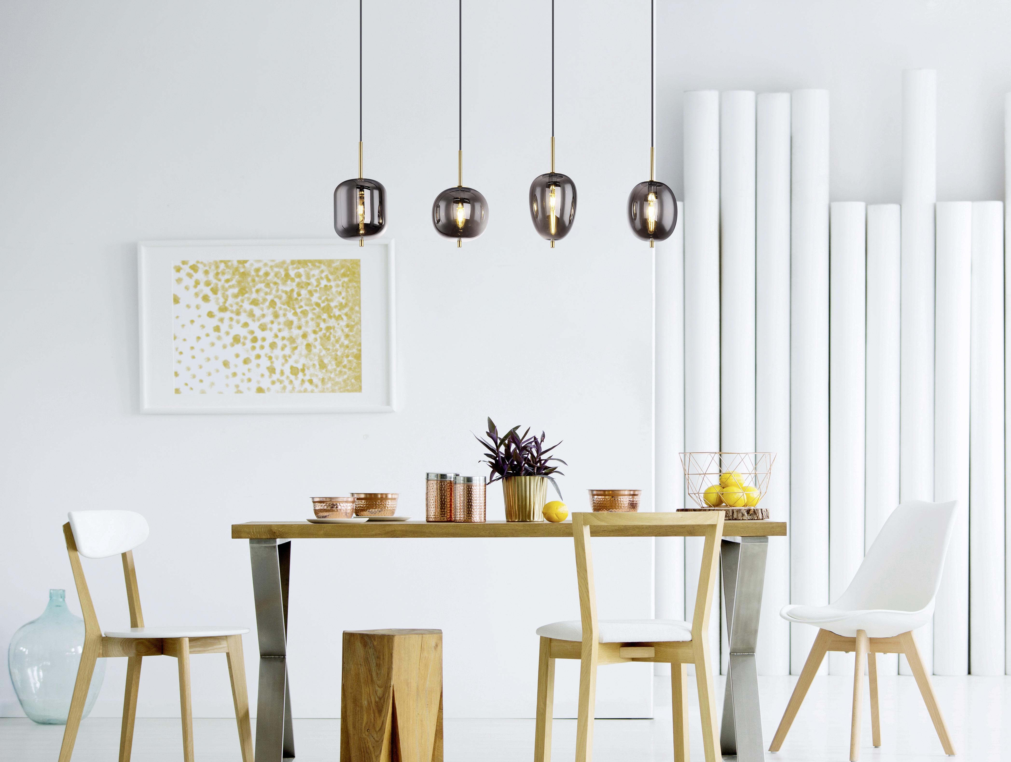 HÄNGELEUCHTE BLACKY I - Messingfarben, Design, Glas/Metall (110/18,5/120cm) - Globo