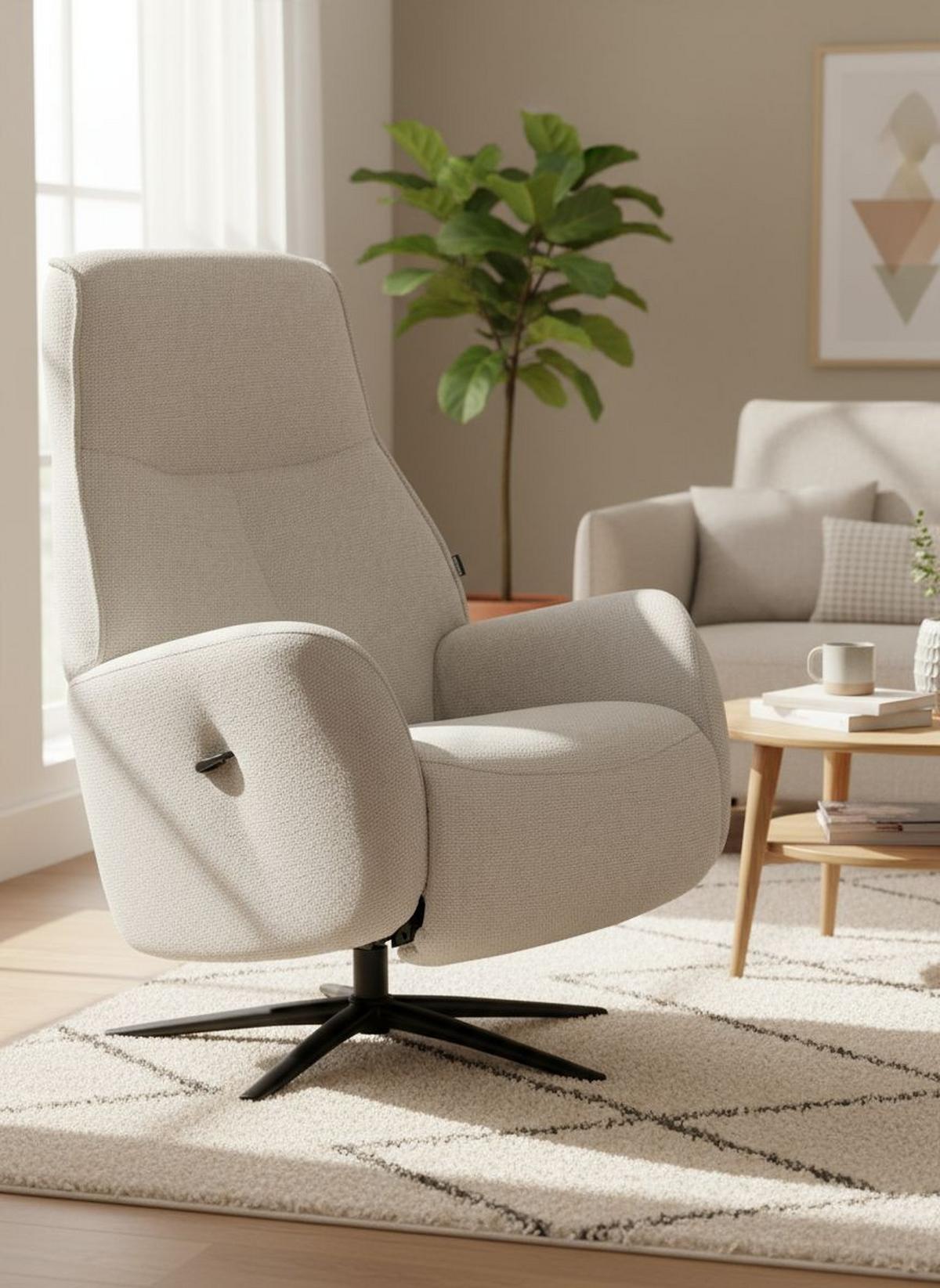 Počivalnik Snooze, Bež - črna/bež, Design, kovina/tekstil (77/112/86cm) - Livetastic