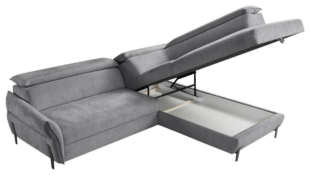 Kutna Garnitura Romeo - tamno siva/crna, Moderno, tekstil/metal (257/76-95/207-212cm) - Modern Living