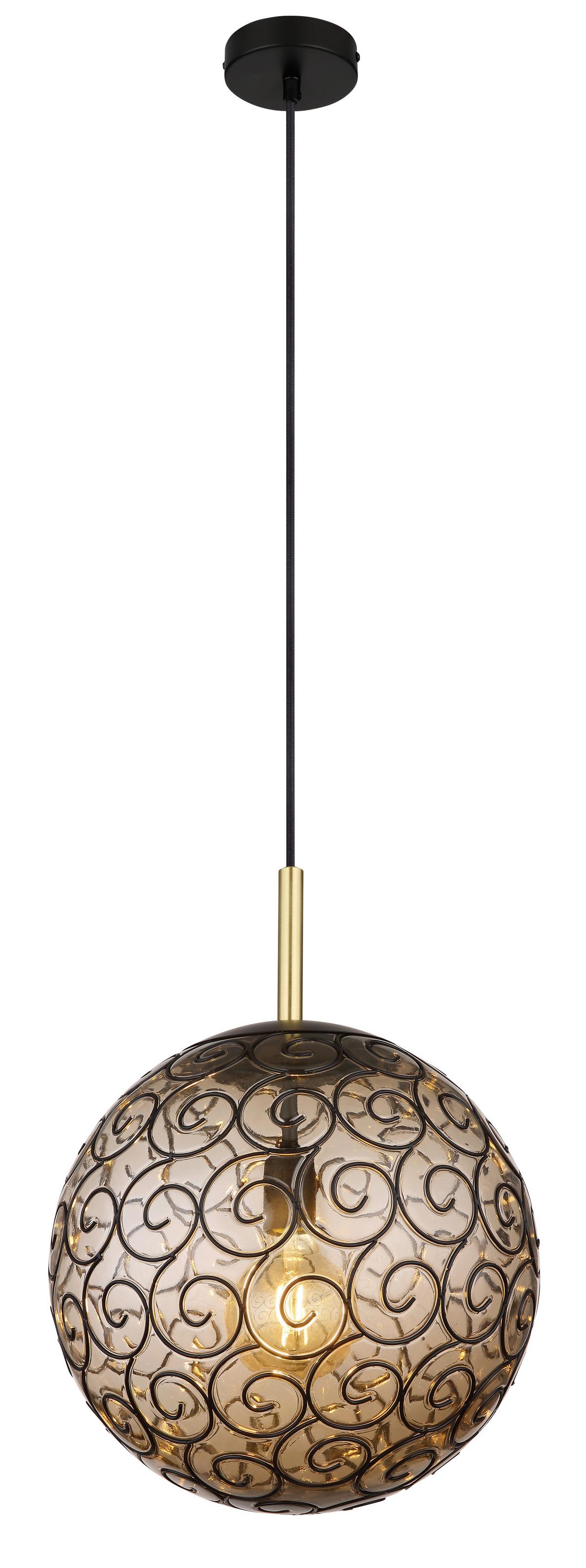 Viseča Svetilka 15659h1 - zlate barve/siva, Konvencionalno, kovina/umetna masa (35/120cm) - Globo