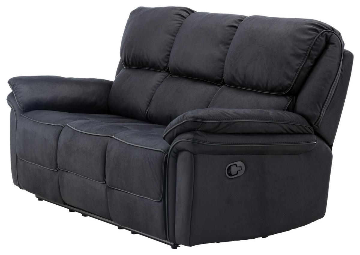 3-SITZER-SOFA SARANDA - Schwarz, Design, Kunststoff/Textil (228/103/99cm) - Livetastic
