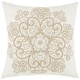 Zierkissen Louise Weiß/taupe 45x45cm - Taupe/Weiß, ROMANTIK / LANDHAUS, Textil (45/45cm) - Mömax modern living