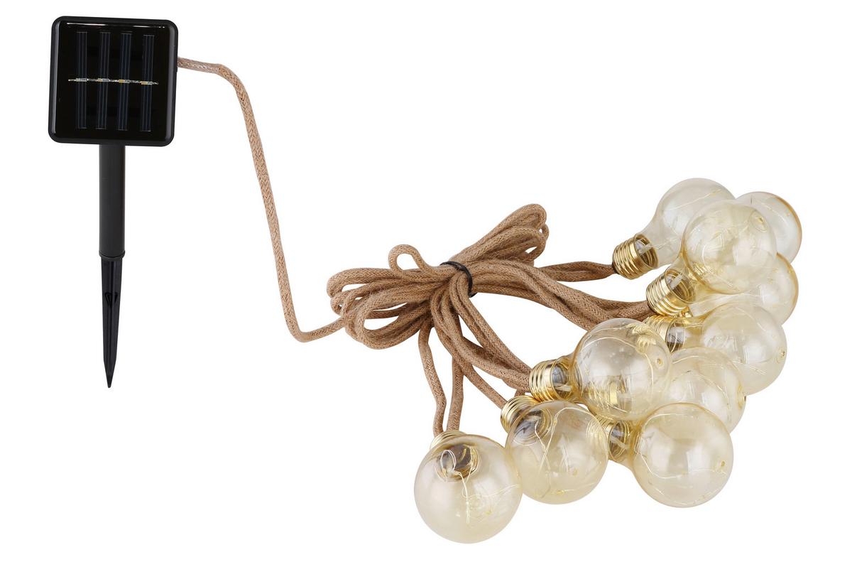 Solarleuchte Sole Schwarz max. 0,06 Watt - Bernsteinfarben/Braun, Romantik / Landhaus, Kunststoff/Textil (570/6/10,6cm) - Mömax