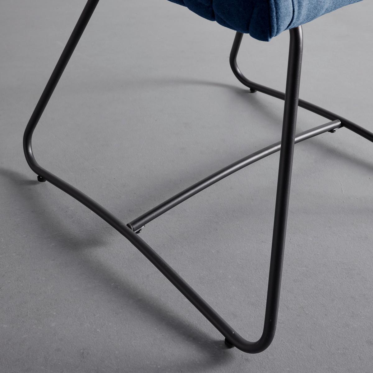 KRZESŁO Z PODŁOKIETNIKAMI IVA - niebieski/czarny, Modern, metal/tkanina (55/76/57cm) - Bessagi Home