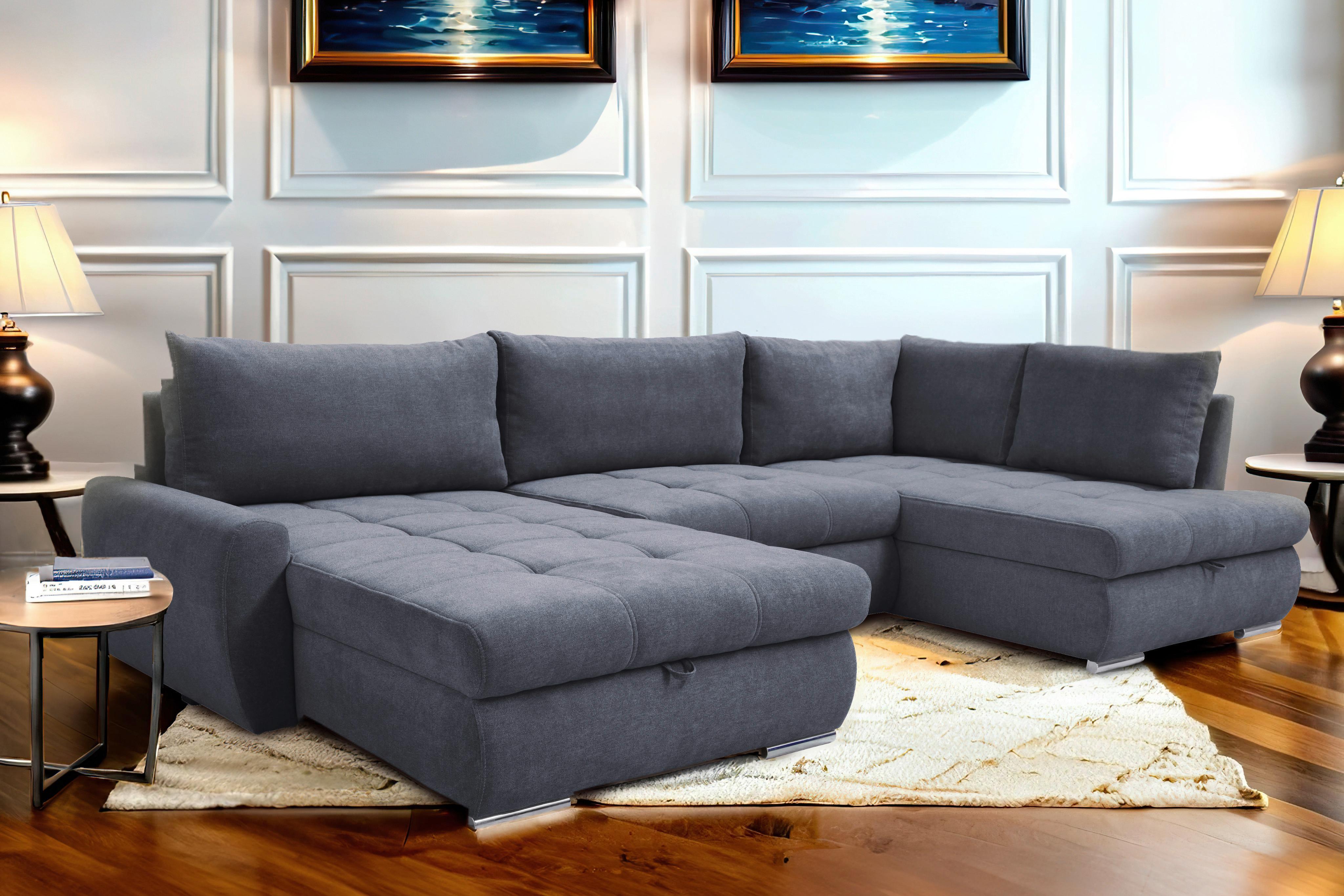 Kutna Garnitura Canion - siva/boje kroma, Design, tekstil/plastika (174/322/173cm) - Modern Living