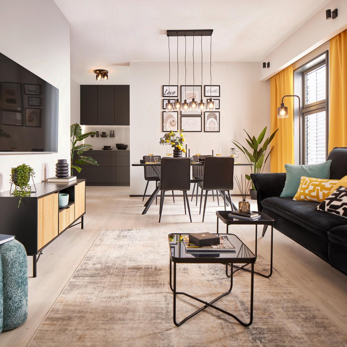 Plafonieră Estelle - negru, Modern, sticlă/metal (32/18cm) - Mömax