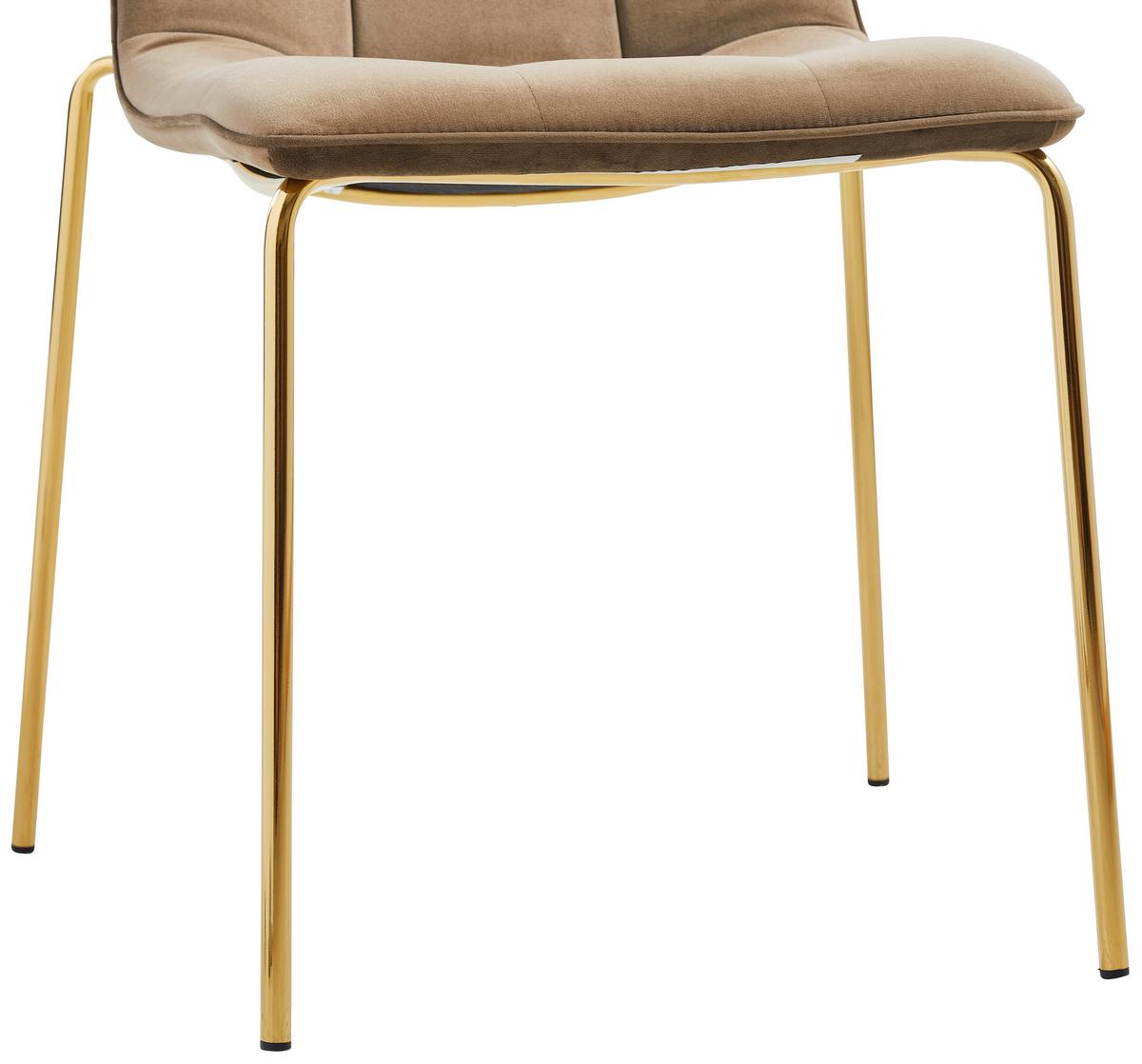 KRZESŁO MEGA - kolor złoty/brązowy, Lifestyle, metal/drewno (57/83/60cm) - MID.YOU