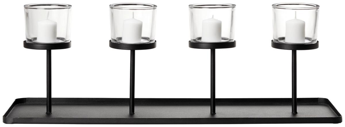 Svečnik Malina I -Jub- - črna, Moderno, kovina (65/21/21cm) - Premium Living