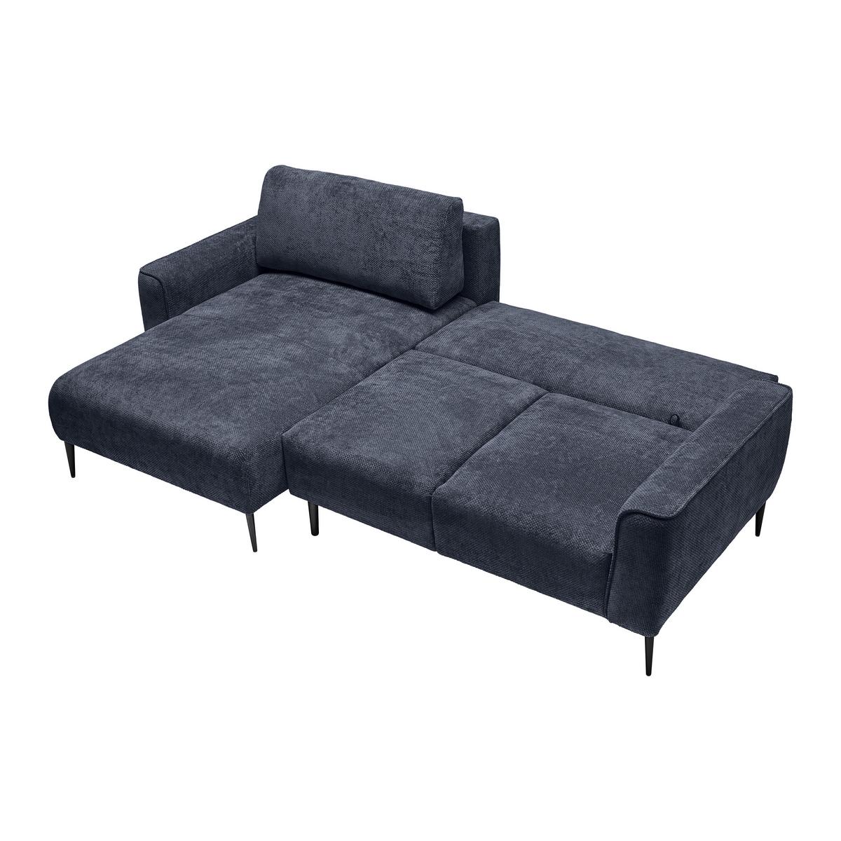 Ecksofa Custom Royalblau - Royalblau/Schwarz, MODERN, Textil/Metall (164/85/255cm) - Mömax