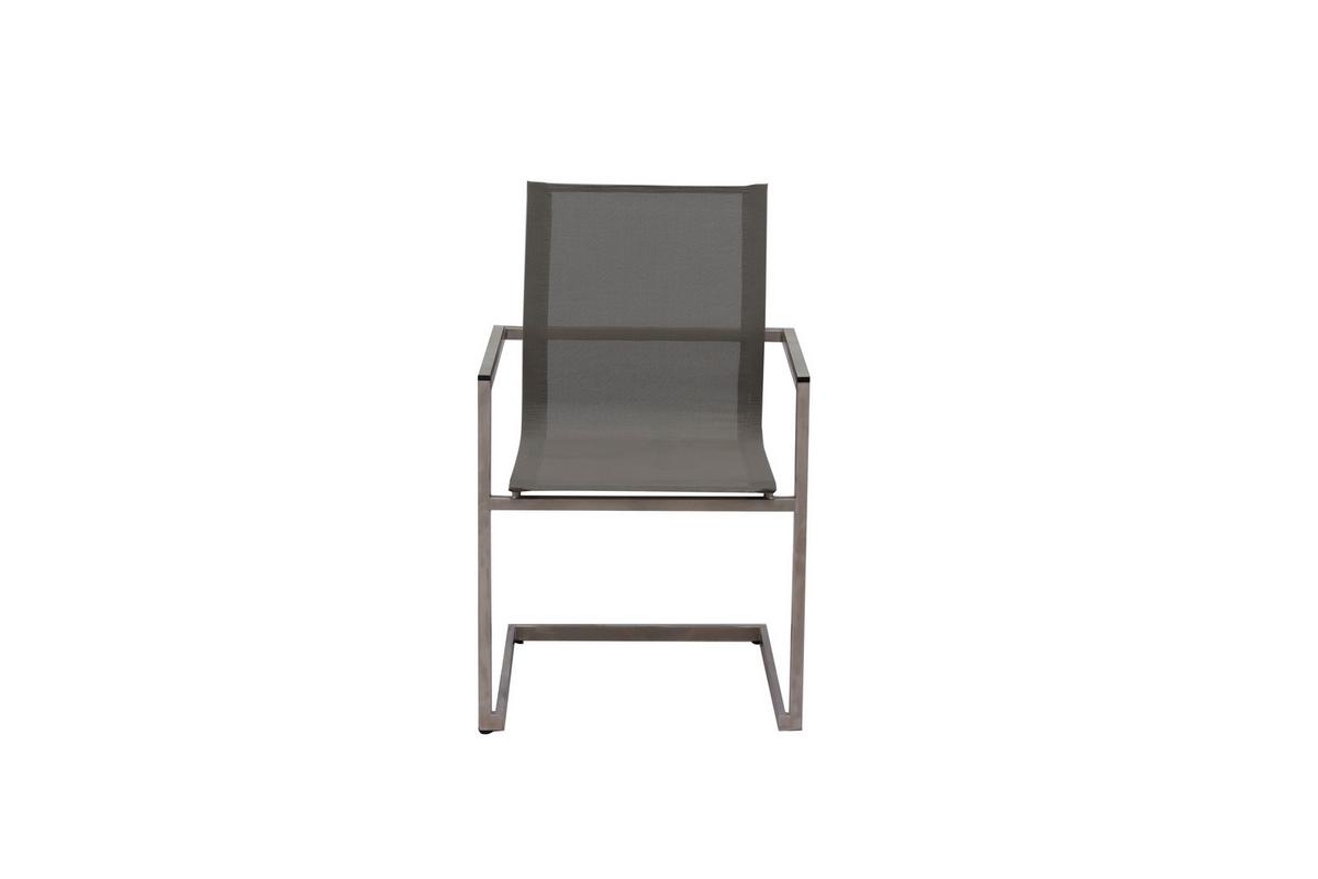 Gartensessel-Set 4-tlg Grau - Taupe/Silberfarben, Basics, Kunststoff/Metall (80/120/120cm) - Gardenson