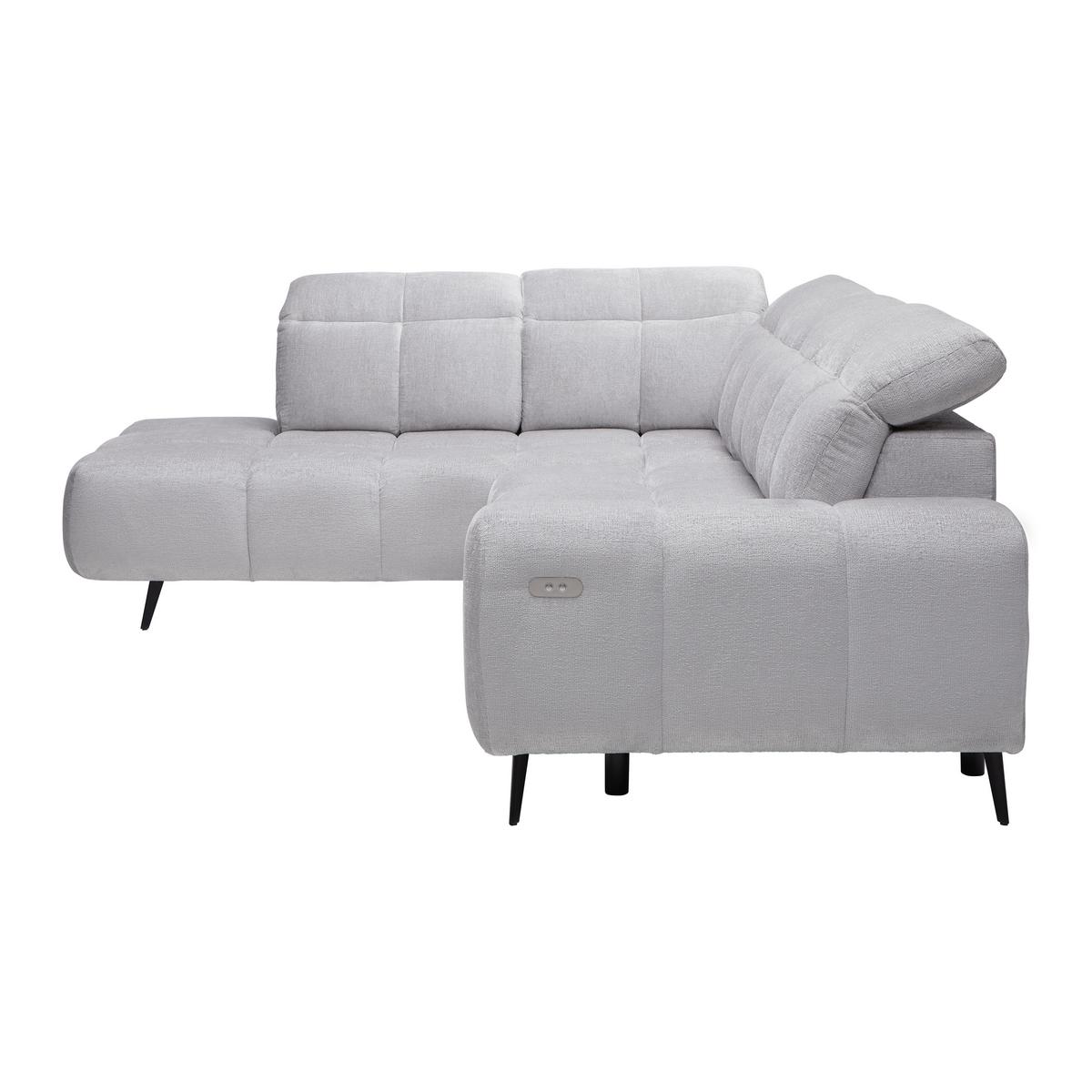 Kutna Garnitura Silvio - svijetlo siva/crna, Moderno, tekstil/metal (225/85-105/275cm) - Mömax