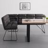 HOEKBANK KONA - Donkergrijs/Zwart, Modern, Hout/Textiel (135/89/180cm) - Bessagi Home