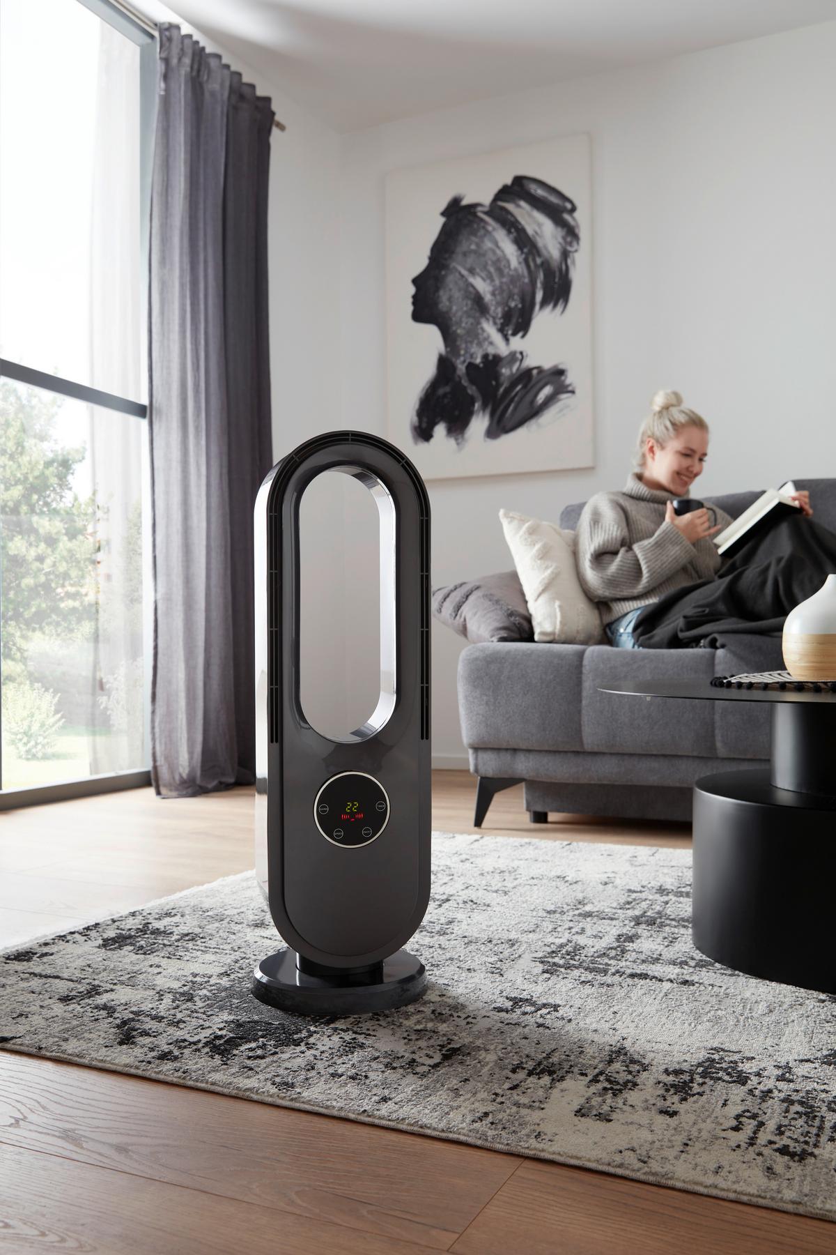 Pokončni Ventilator Leonhard - siva, Moderno, umetna masa (24/24/75,5cm) - Insido