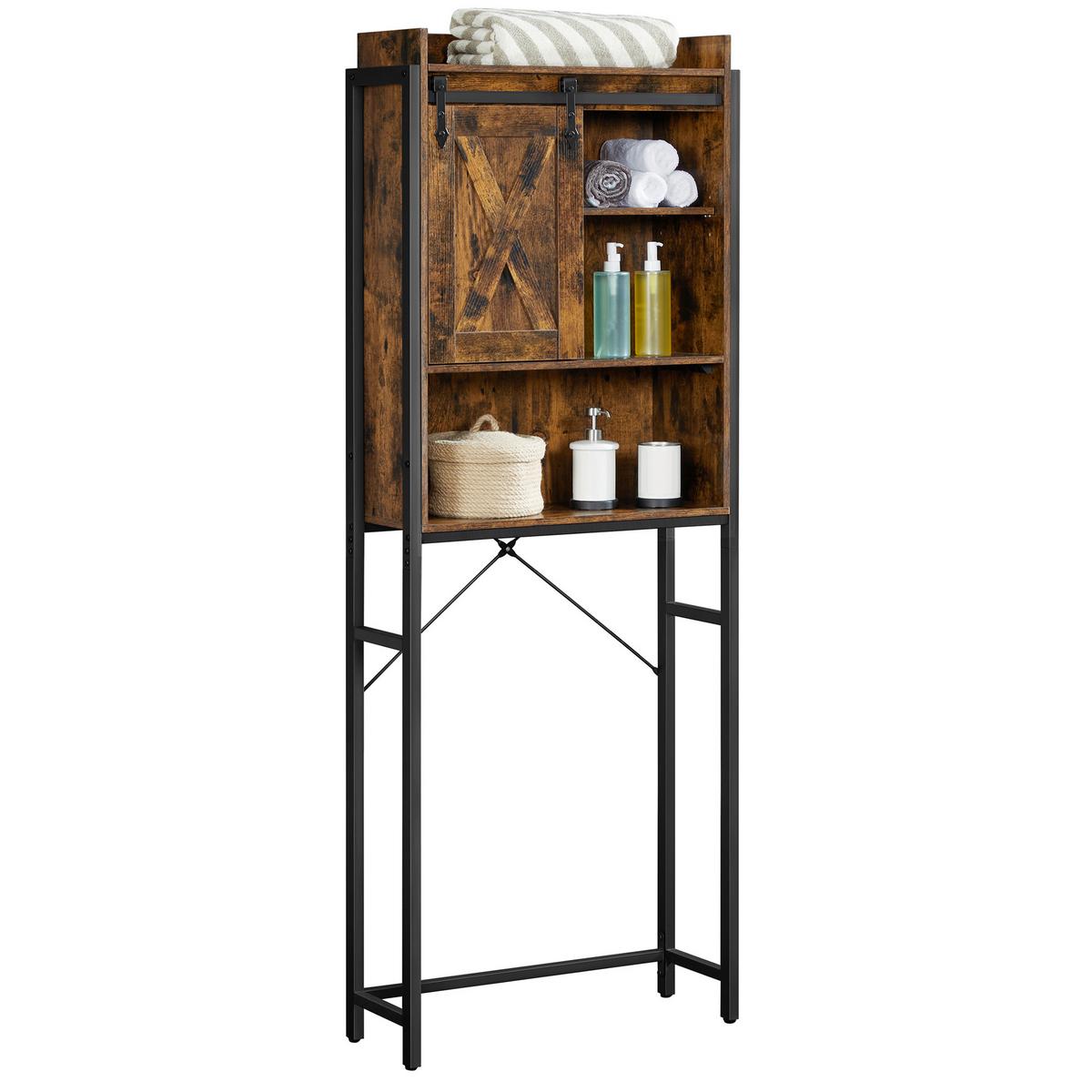 WASCHMASCHINENSCHRANK BTS003B01 - Schwarz/Braun, Trend, Holzwerkstoff/Kunststoff (64/171/24cm) - MID.YOU