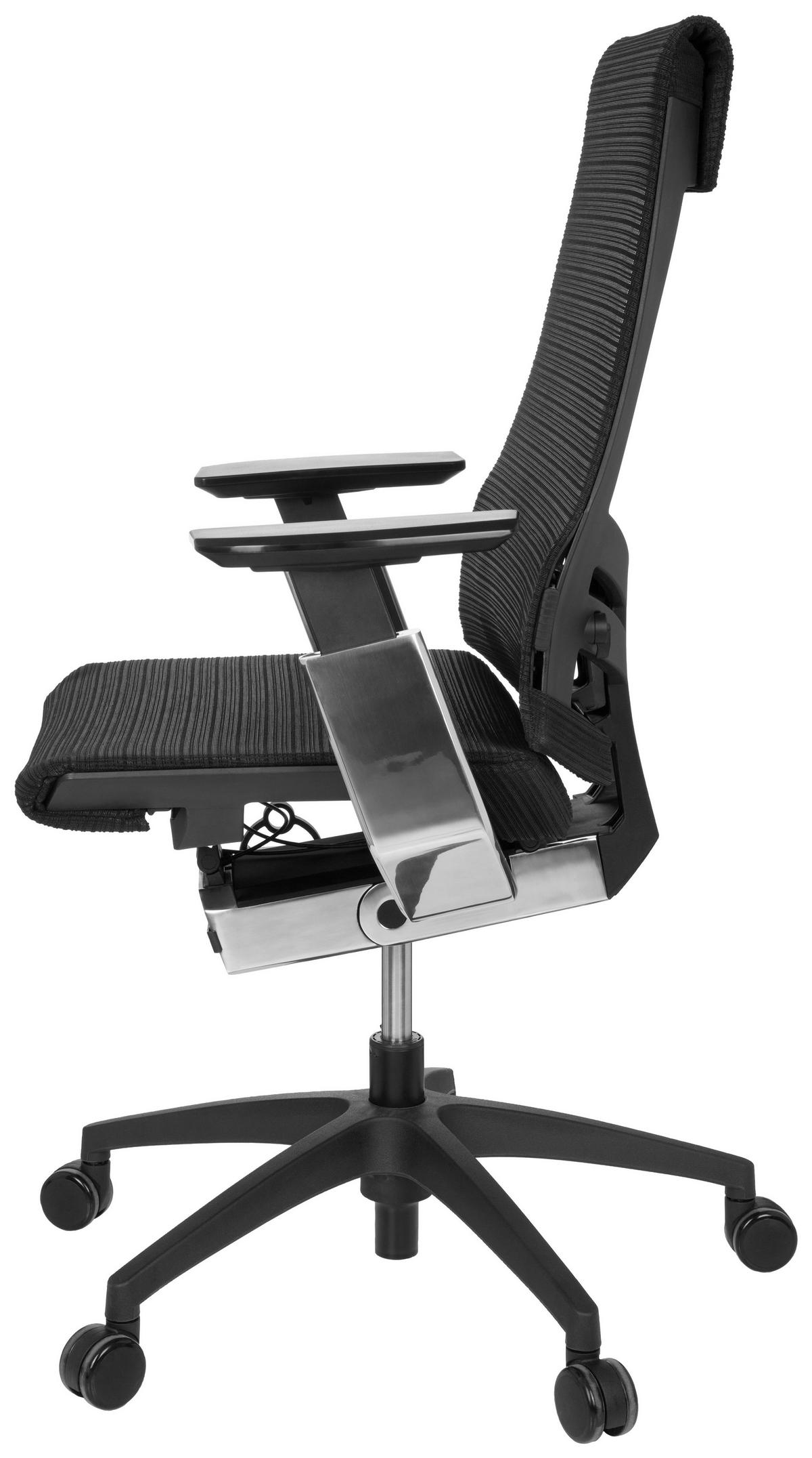 Pisarniški Stol Genidia Smart Black, Črna - barve kroma/črna, Moderno, umetna masa/tekstil (70/112/55cm) - MID.YOU