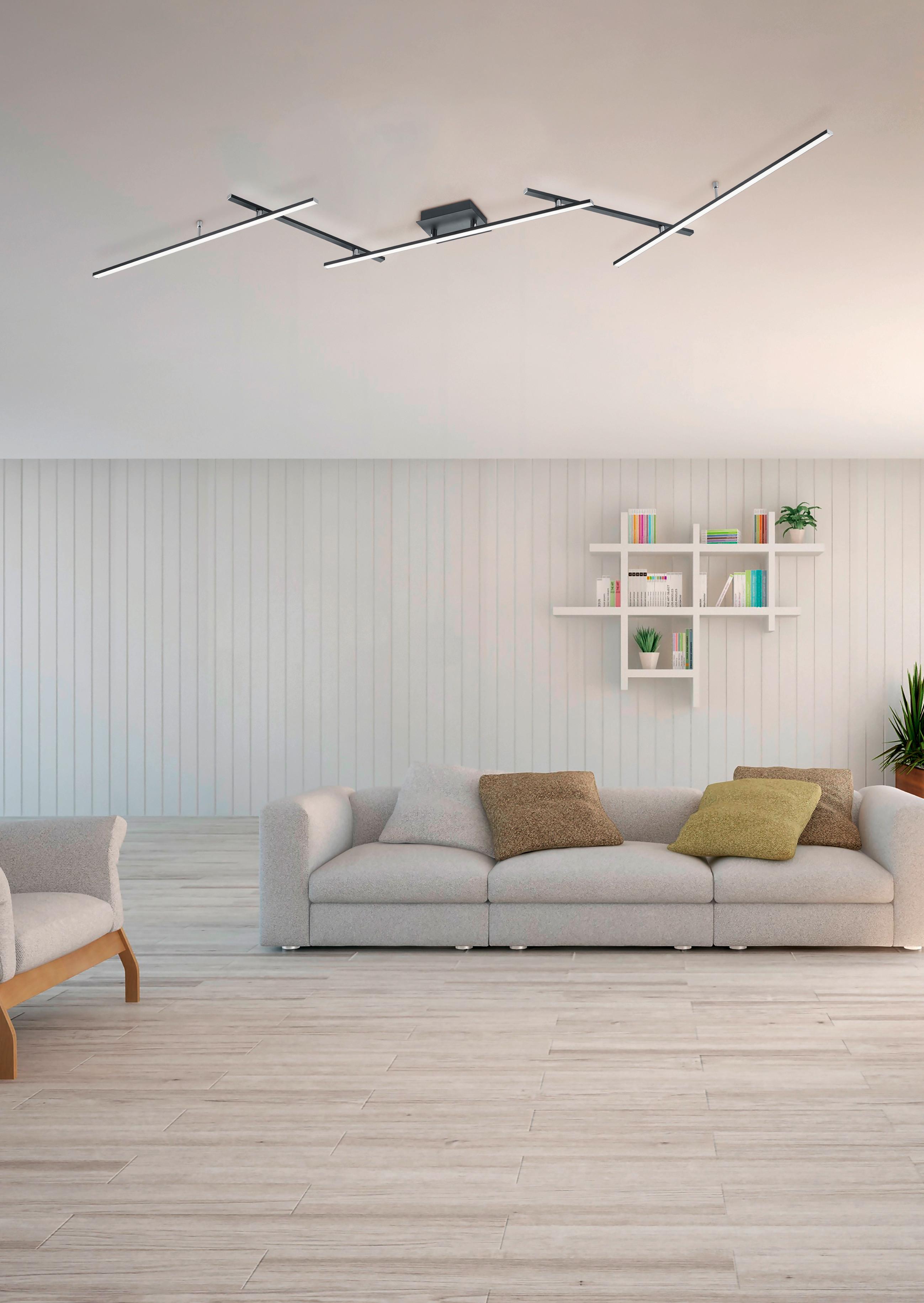 LED-Deckenleuchte Arvin Schwarz/Weiß max. 22 Watt - Schwarz/Weiß, Design, Kunststoff/Metall (245/8,5/50cm) - Trio Leuchten