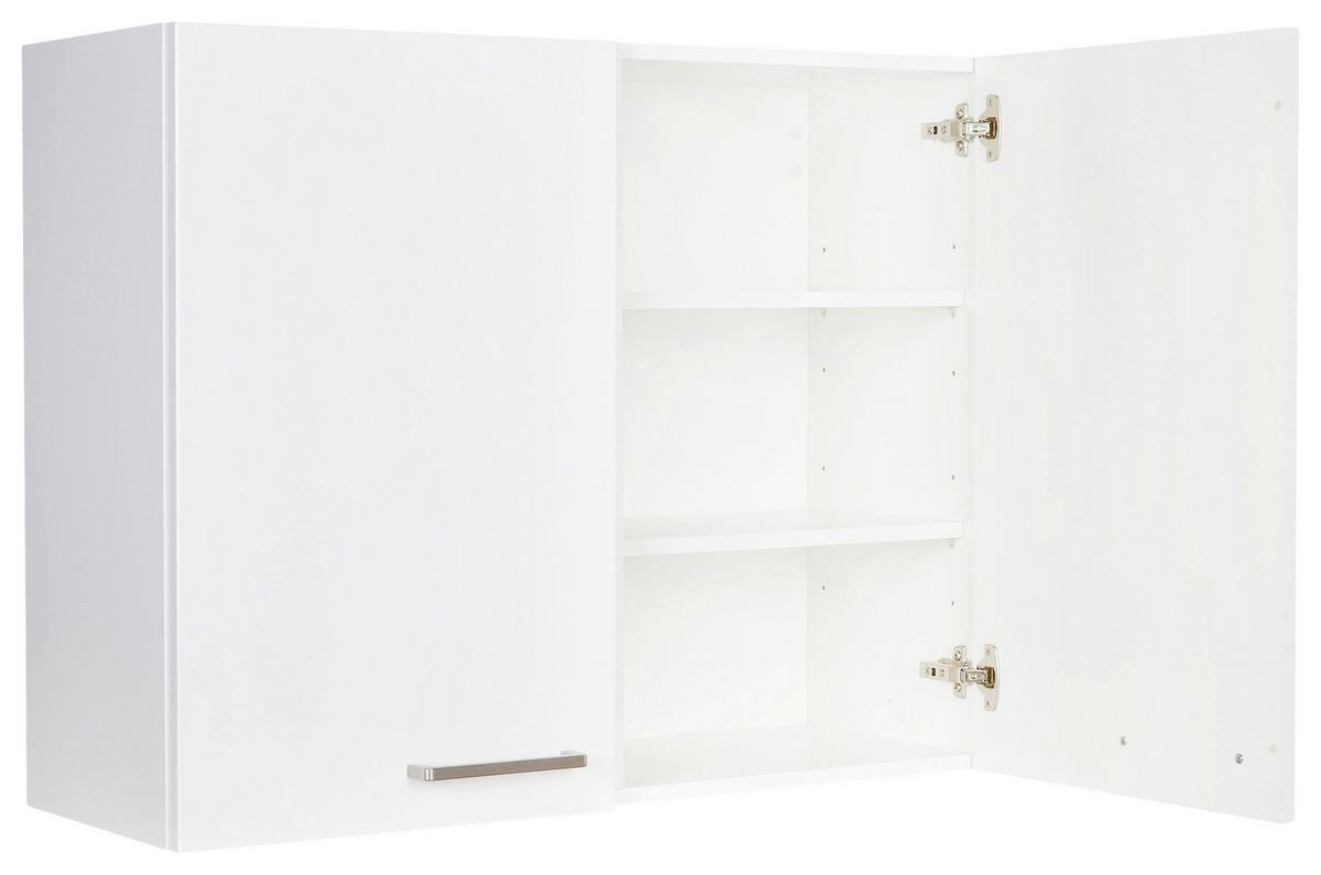 Küchenoberschrank Touch Weiß - Edelstahlfarben/Weiß, MODERN, Holzwerkstoff (90/72/35cm) - Nobilia