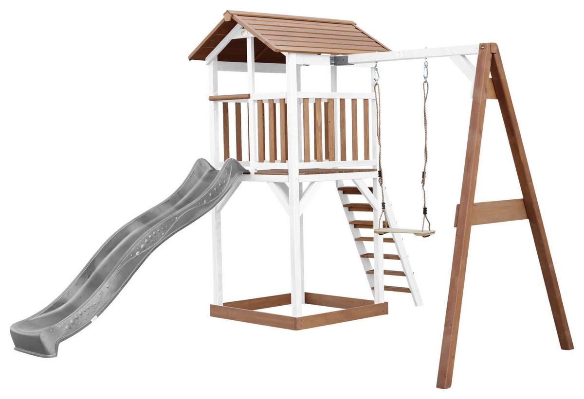 SPIELTURM A025.121.81 - Braun/Weiß, KONVENTIONELL, Holz/Kunststoff (283,6/241,9/349cm) - Ambia Garden