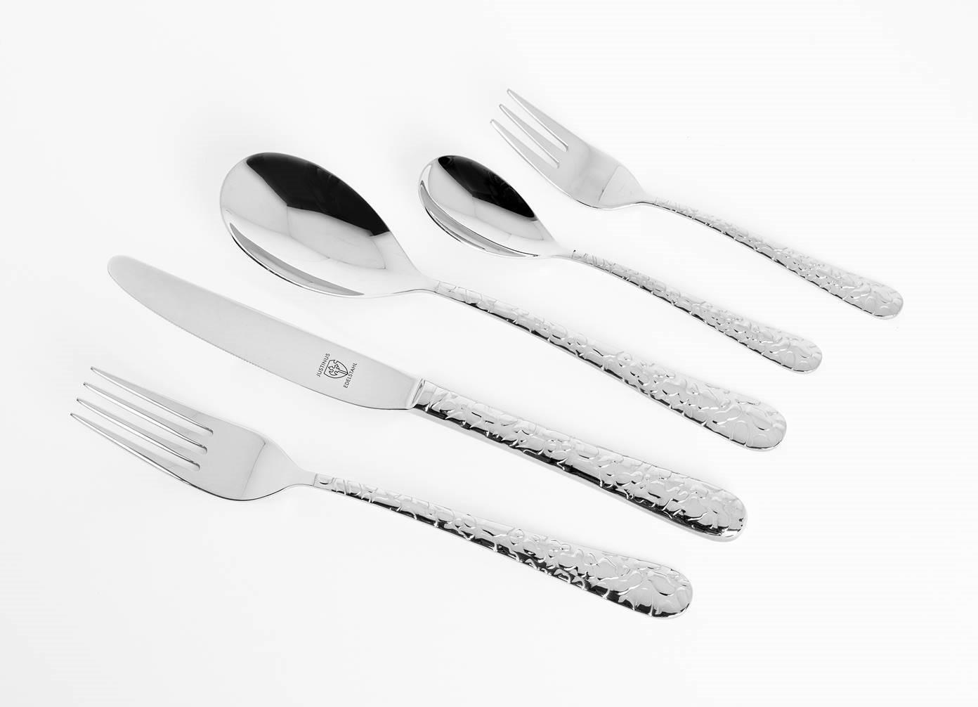 ZESTAW SZTUĆCÓW MARTELE - kolor stalowy, Basics, metal (43/25/5cm) - Justinus