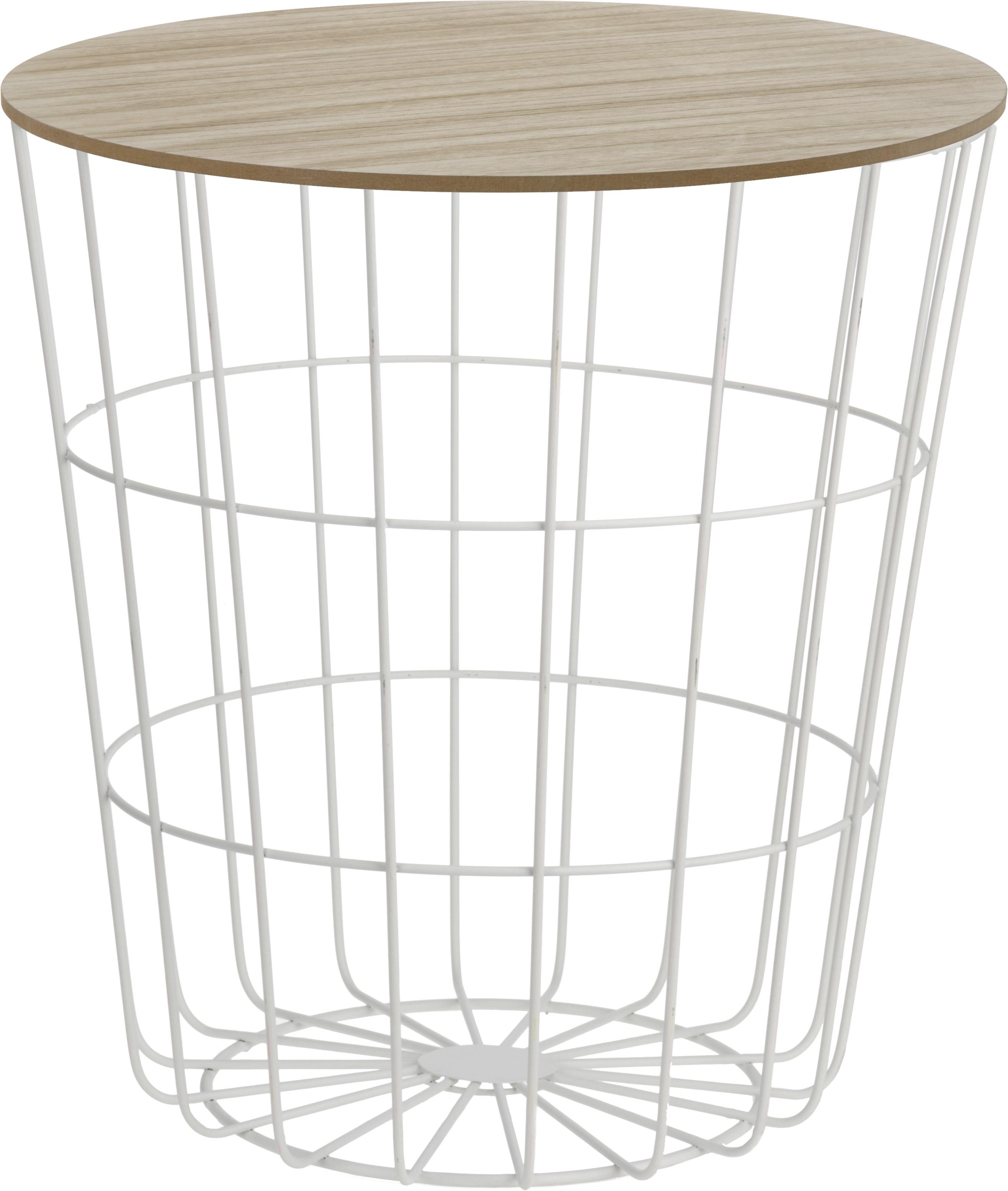 STOLIK BOCZNY HZ1200170 - biały, Basics, metal/drewno (39/41cm)