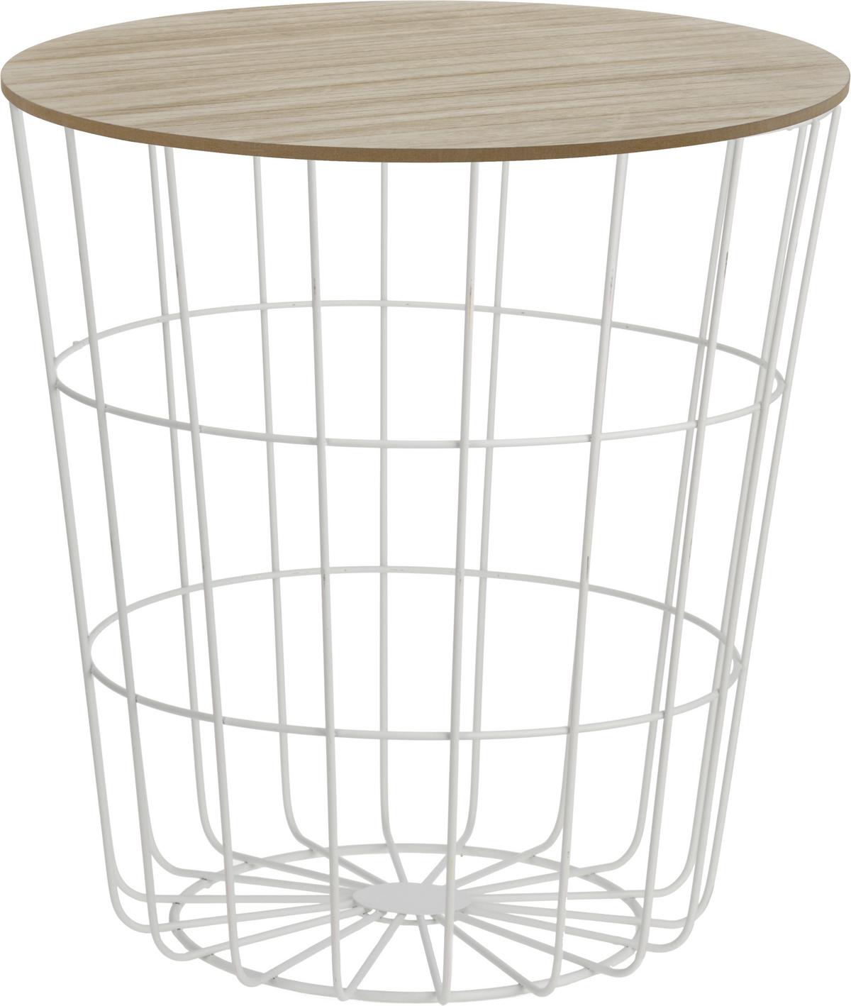 STOLIK BOCZNY HZ1200170 - biały, Basics, metal/drewno (39/41cm)