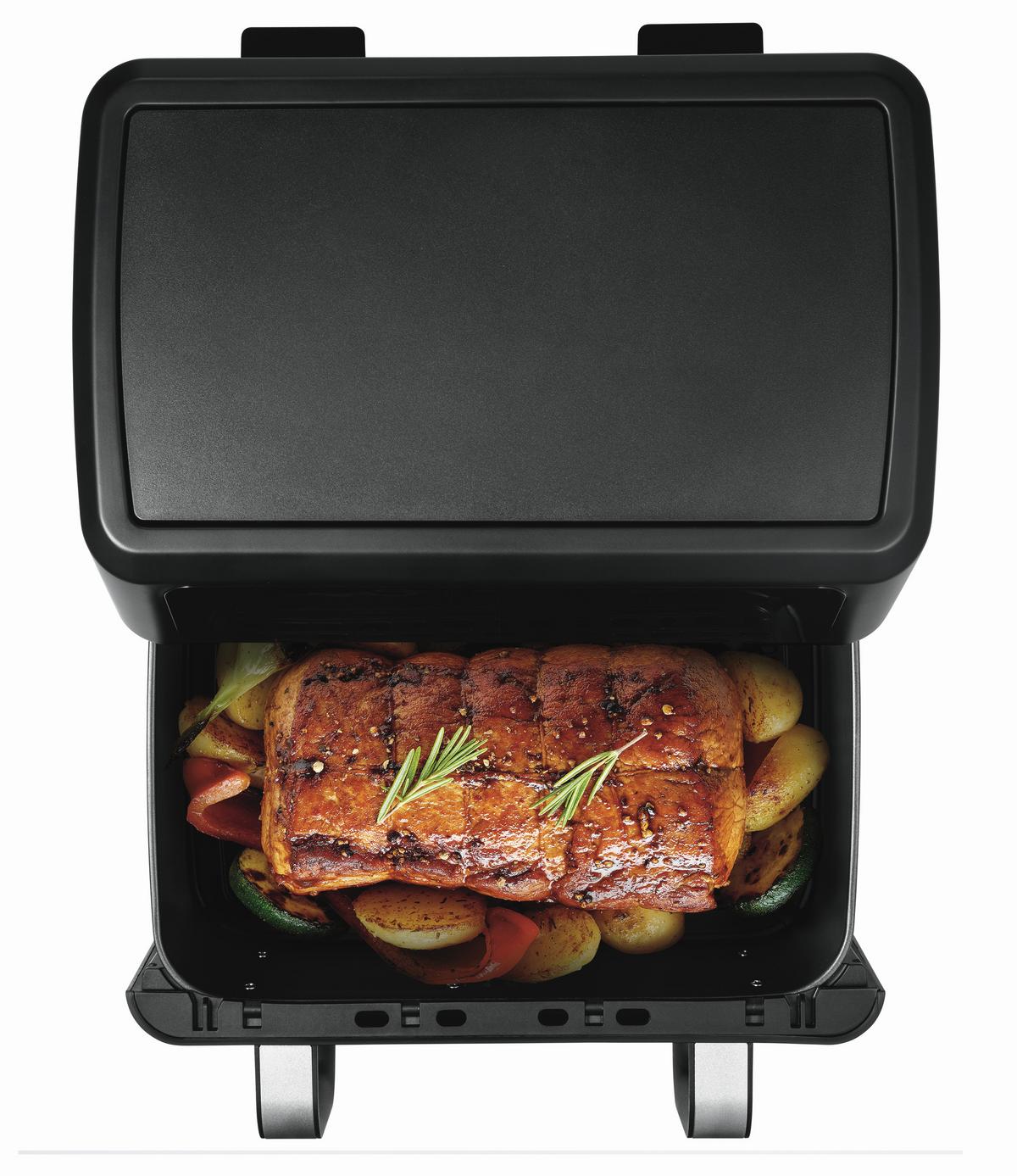 Heißluftfritteuse Gourmetmaxx Schwarz max. 2400 Watt - Edelstahlfarben/Schwarz, Basics, Kunststoff/Metall (40,5/35,4/29cm)