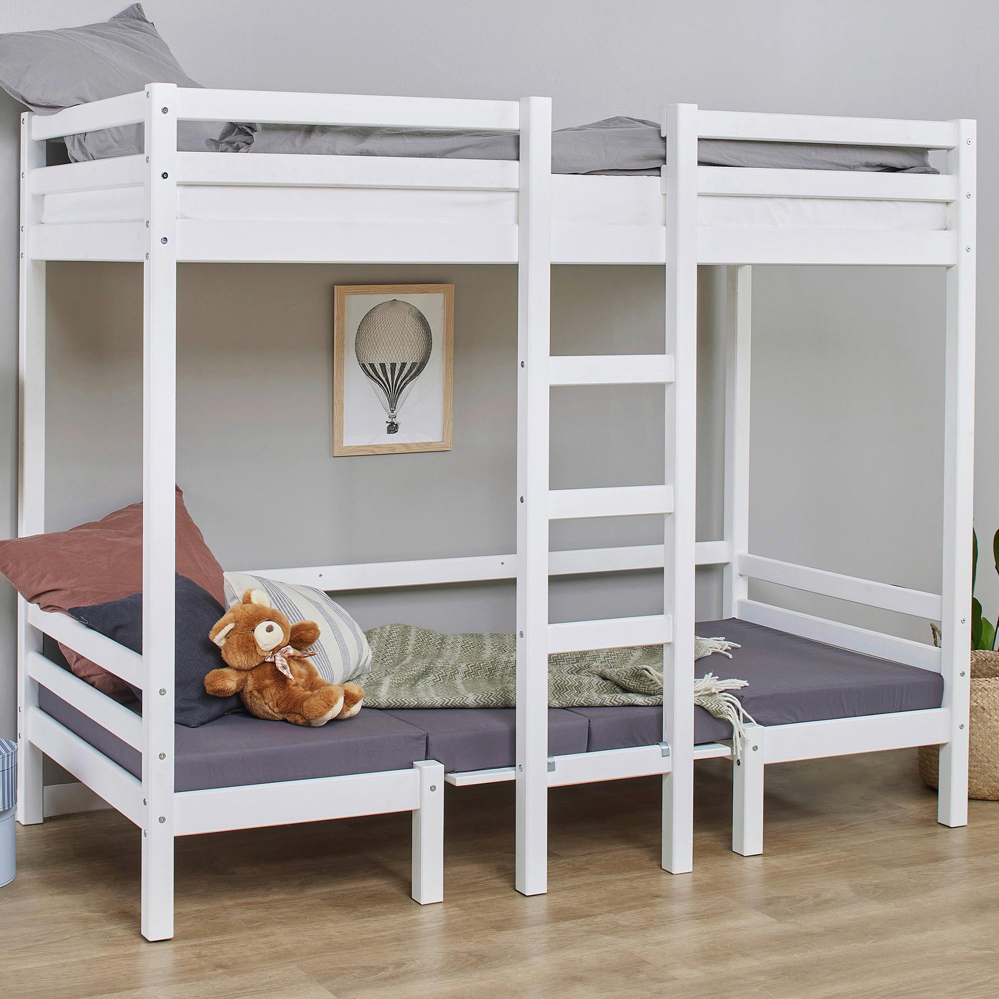 Etagenbett JUMBO Weiß ca. 90x200 cm MDF - Weiß, MODERN, Holz (90/200cm) - MID.YOU