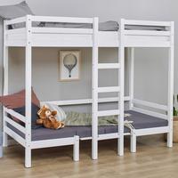 Etagenbett JUMBO Weiß ca. 90x200 cm MDF - Weiß, MODERN, Holz (90/200cm) - MID.YOU