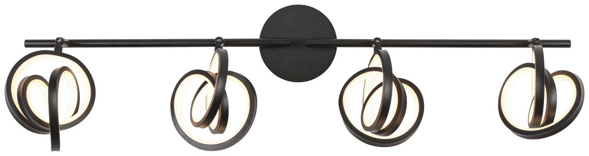 Led Spotlámpa Rundi - fekete, Modern, műanyag/fém (83/12/18cm) - Modern Living
