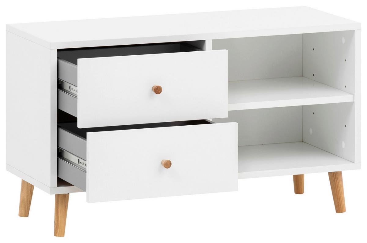 Garderobna Klop Bjarne, Bela - bela/zelena, Design, leseni material/les (78,9/46,5/33cm) - MID.YOU