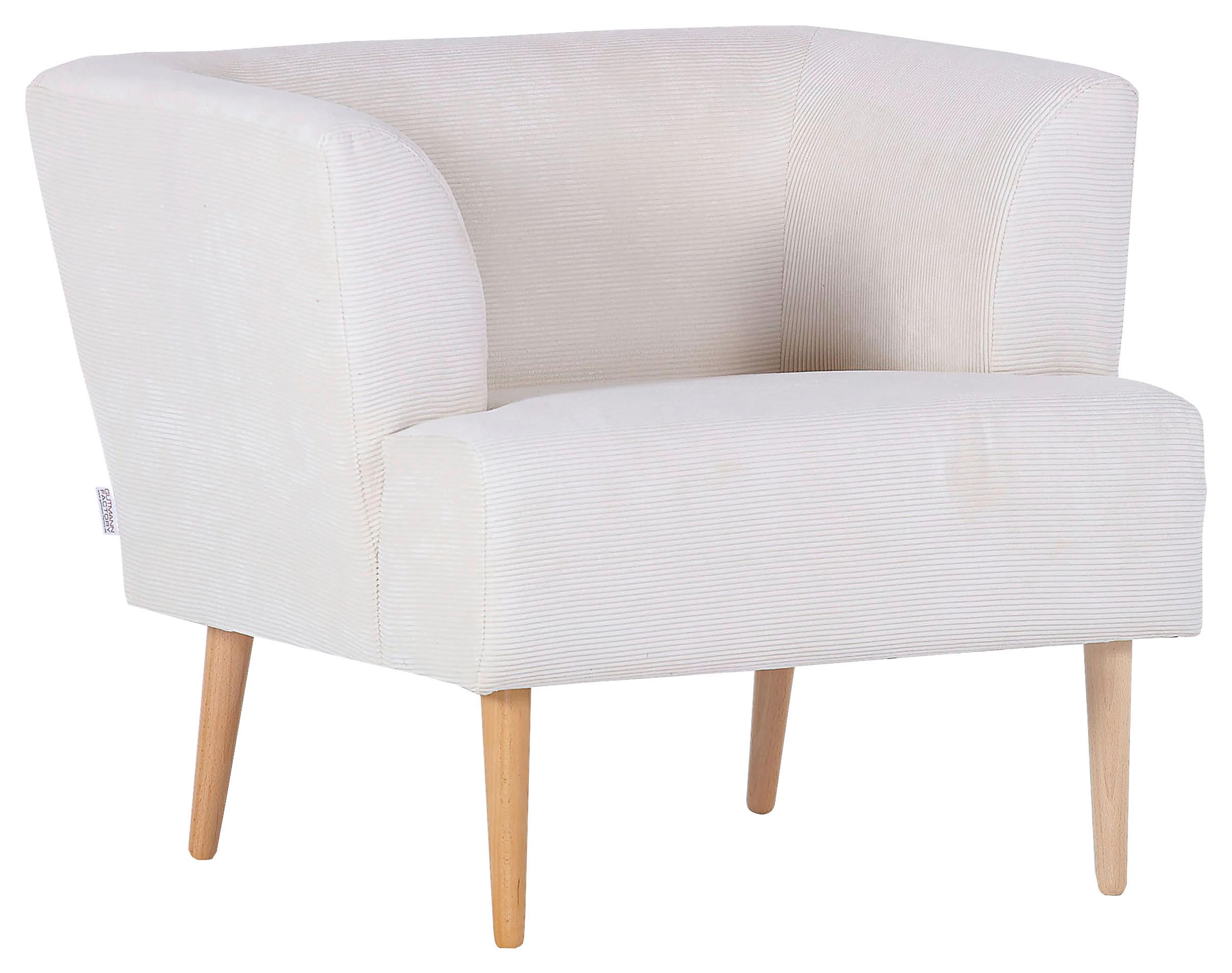 FOTEL CINDY   -HOM IN- - kolor bukowy/kolor naturalny, Design, tkanina/drewno (85/71/80cm) - Hom`in