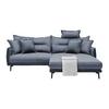 Ecksofa Nuovo Blaugrau - Blaugrau/Schwarz, MODERN, Textil/Metall (245/72-113/190cm) - Mömax