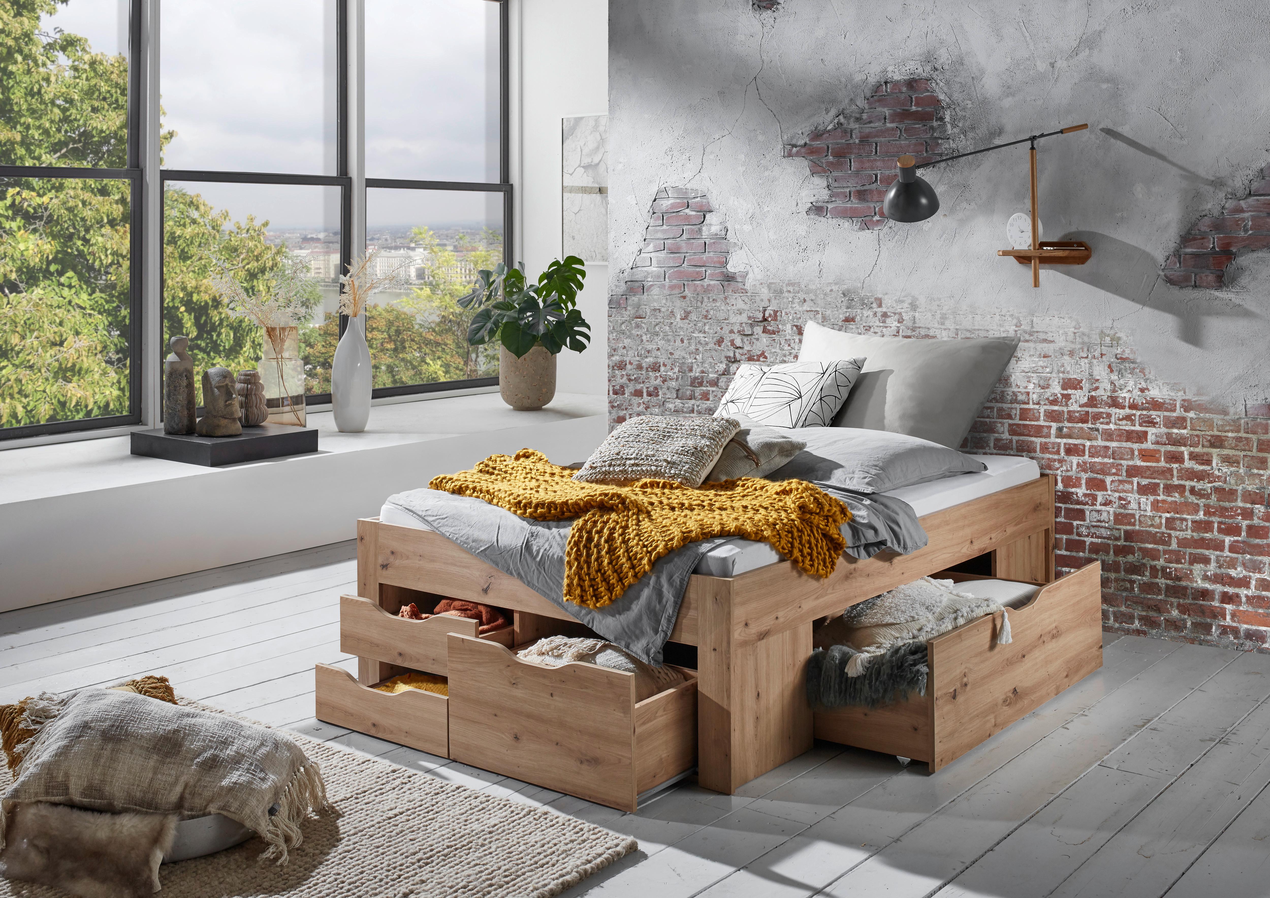 STAURAUMBETT NOAH - Eiche Artisan, KONVENTIONELL, Holzwerkstoff (140/200cm) - Mömax