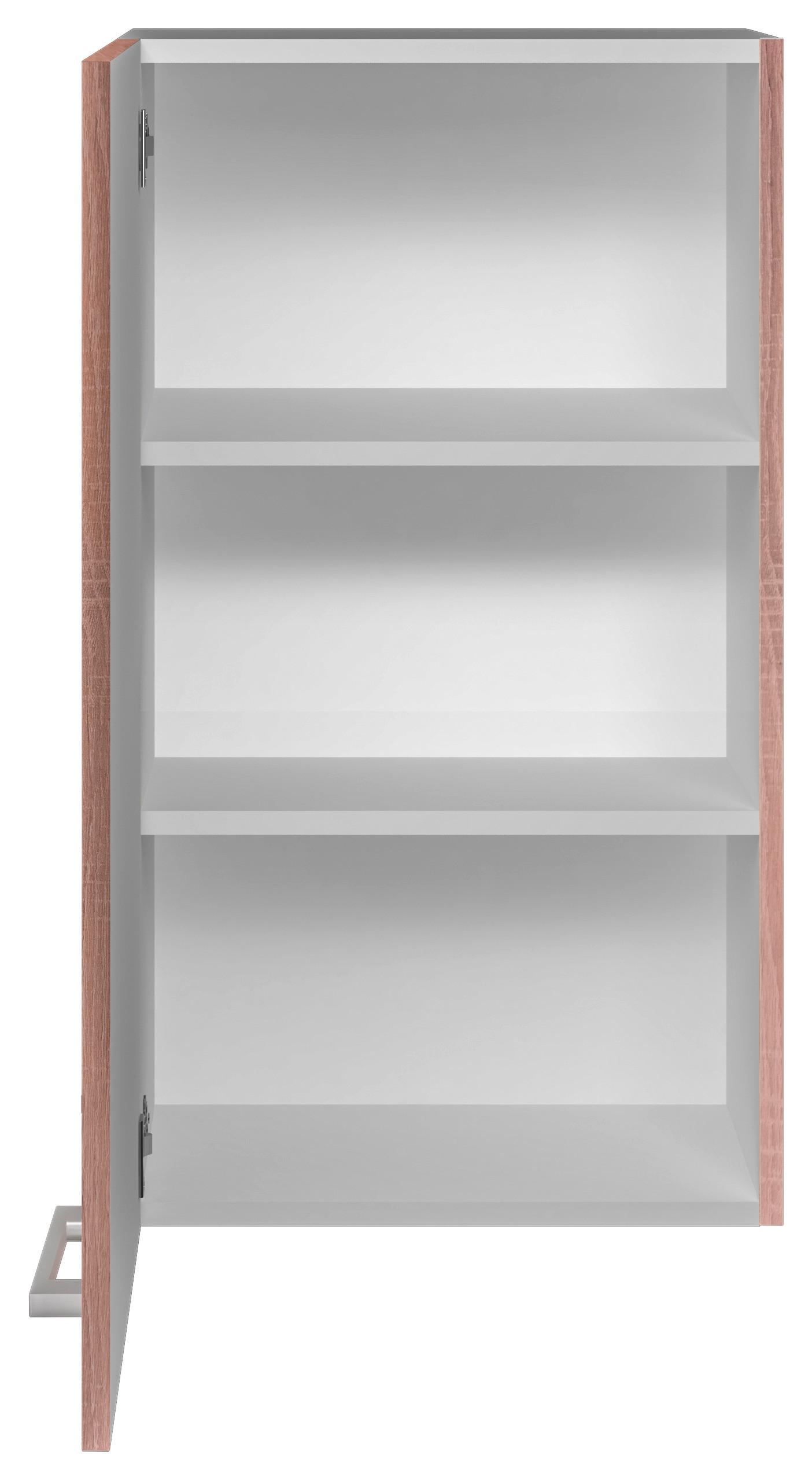 Kuhinjska Zgornja Omarica Samoa, Barva Hrasta - bela/barve aluminija, Konvencionalno, umetna masa/leseni material (50/89/32cm) - FlexWell