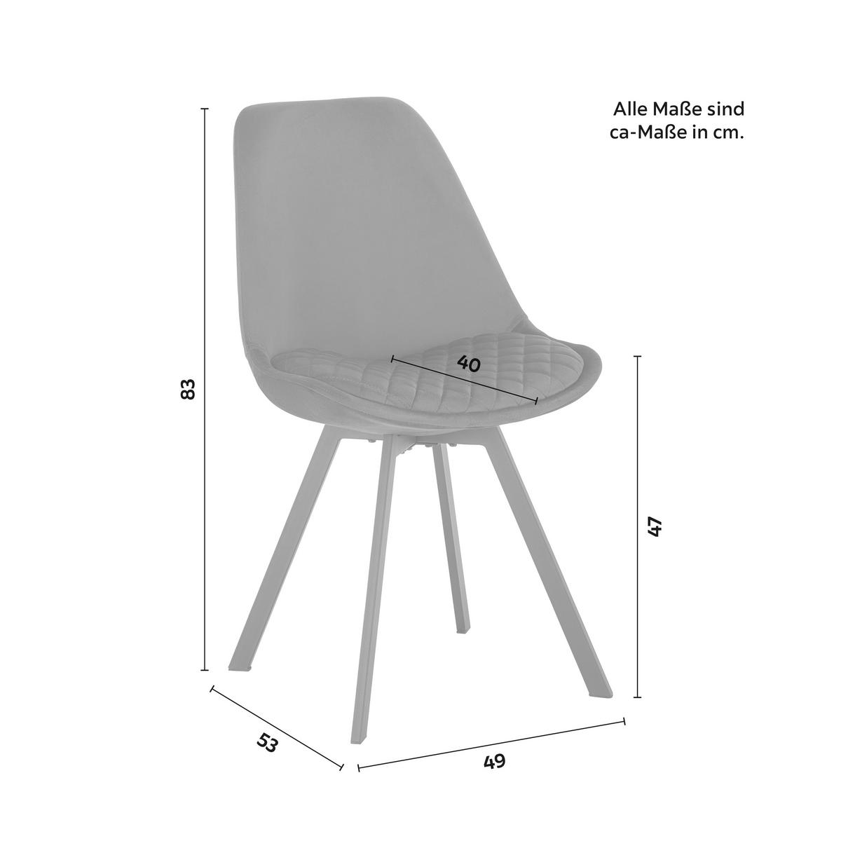 KRZESŁO MIA - ciemnoniebieski/czarny, Modern, metal/tkanina (49/83/53cm) - Bessagi Home