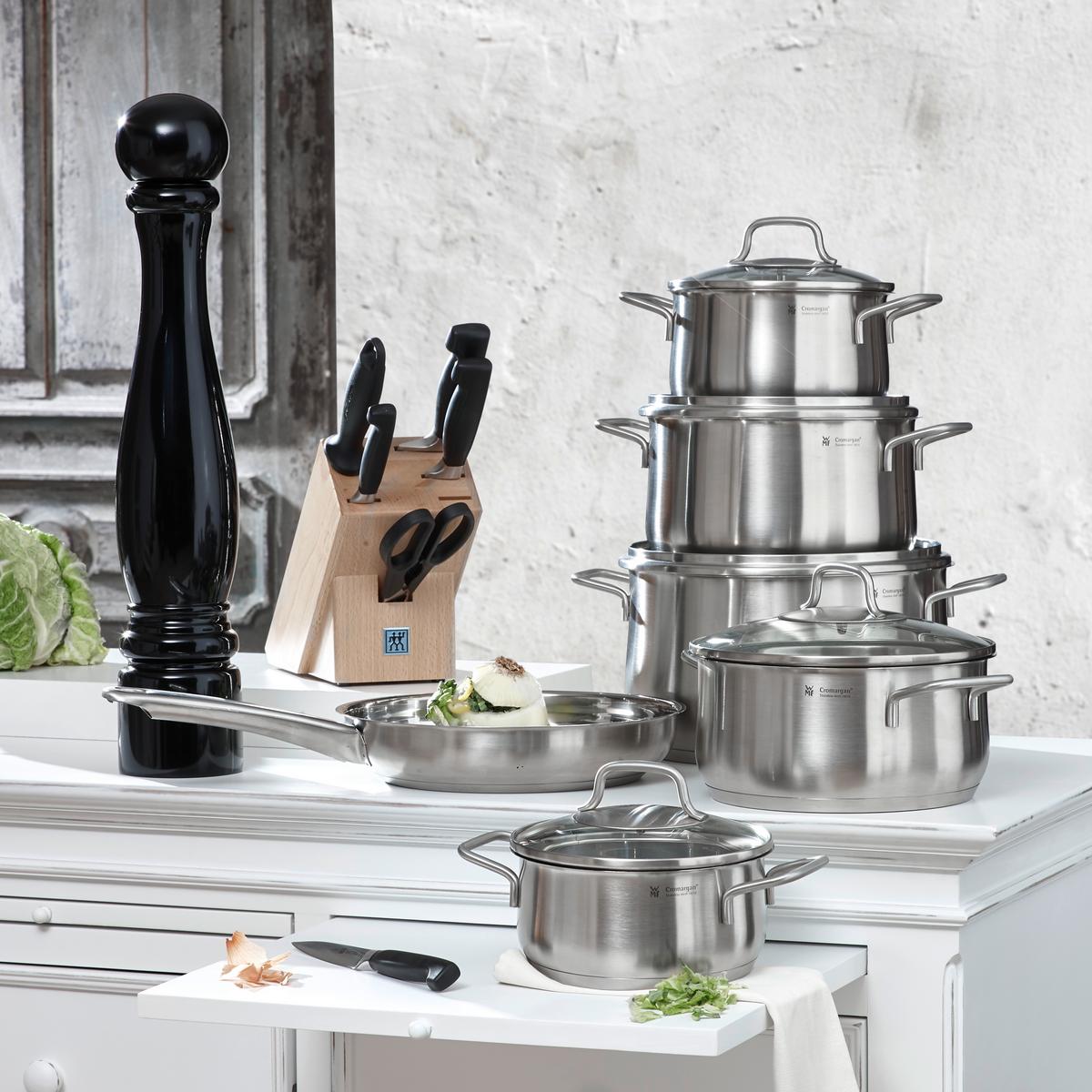 ZESTAW GARNKÓW 0739166030 WMF - kolor stalowy/przejrzysty, Basics, metal/szkło - WMF