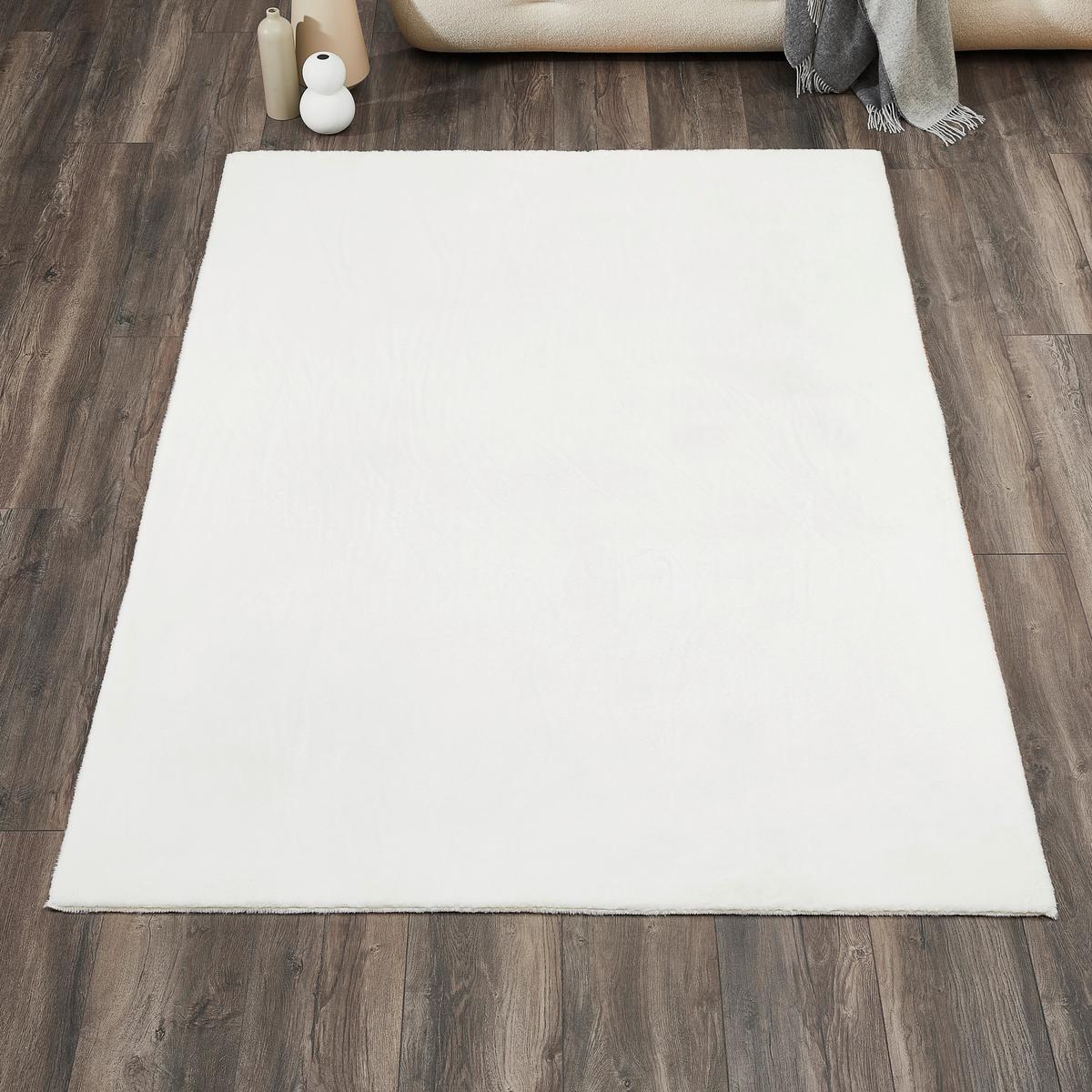 DYWAN Z WYSOKIM RUNEM LAGOS - biały, Design, tkanina (160/230cm) - Novel