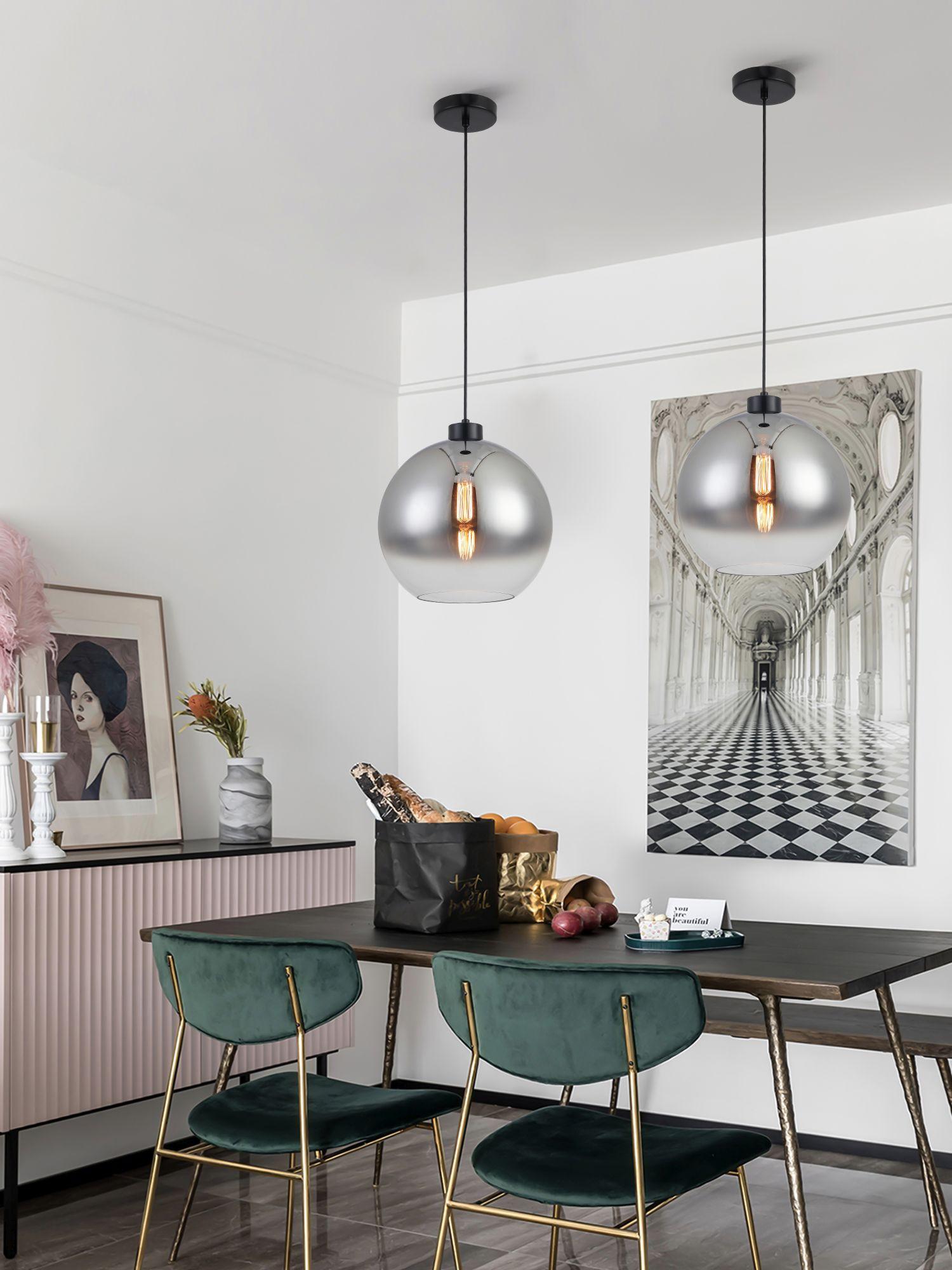 LAMPA WISZĄCA SMOKEY *DK* - antracytowy/kolor chromowy, Lifestyle, metal/szkło (30/120cm) - Dieter Knoll