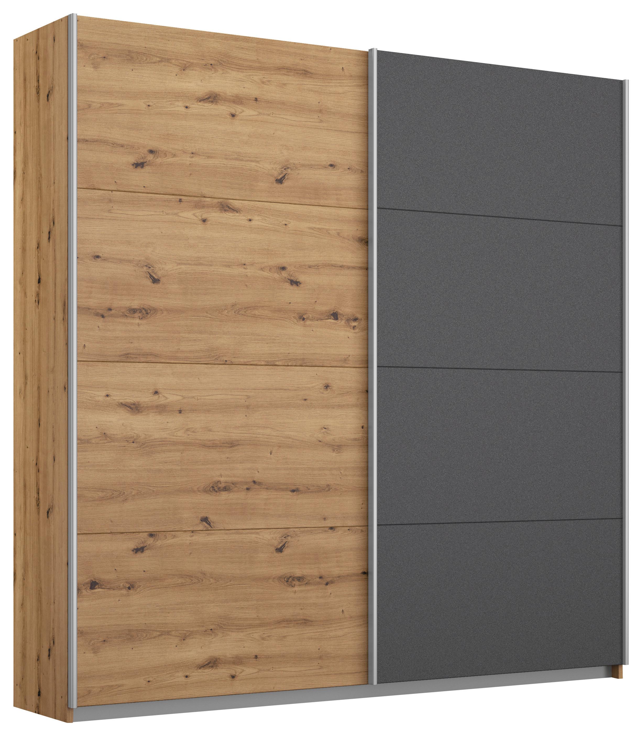 Ormar S Kliznim Vratima Subito - boje grafita/hrast Artisan, Moderno, drvni materijal/metal (181/197/61cm) - Modern Living